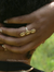 Cowrie Trio Ring - Gold Steel