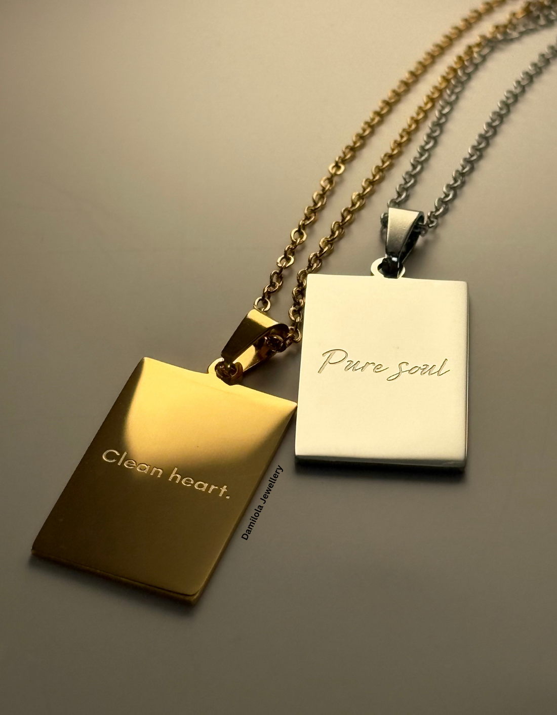 Clean heart. Pure soul. Necklace gold silver 