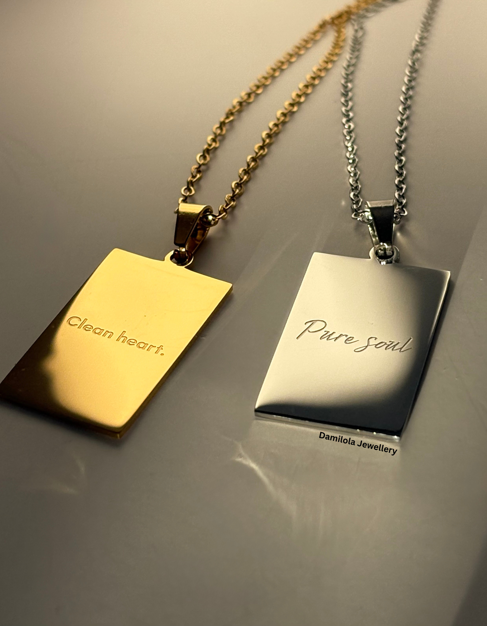 Clean heart. Pure soul. Necklace gold silver 