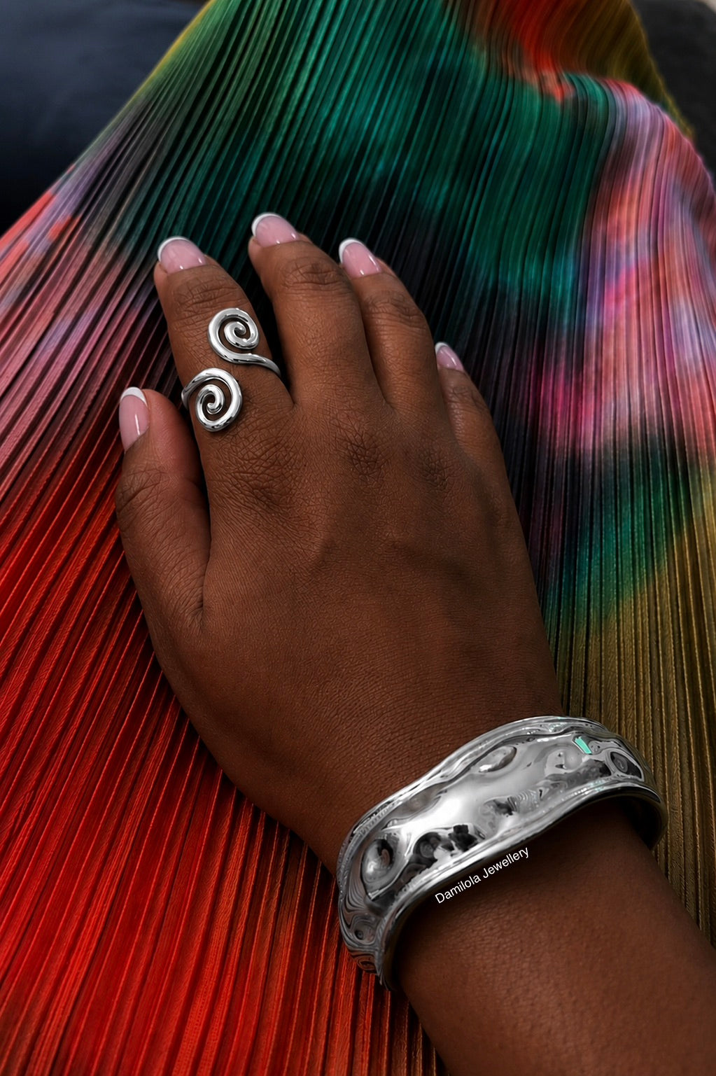 Chunky Textured Sahara Cuff Bracelet – Gold & Silver