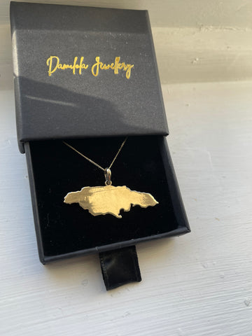 9ct Gold & 999 Silver Jamaica Pendant Necklace