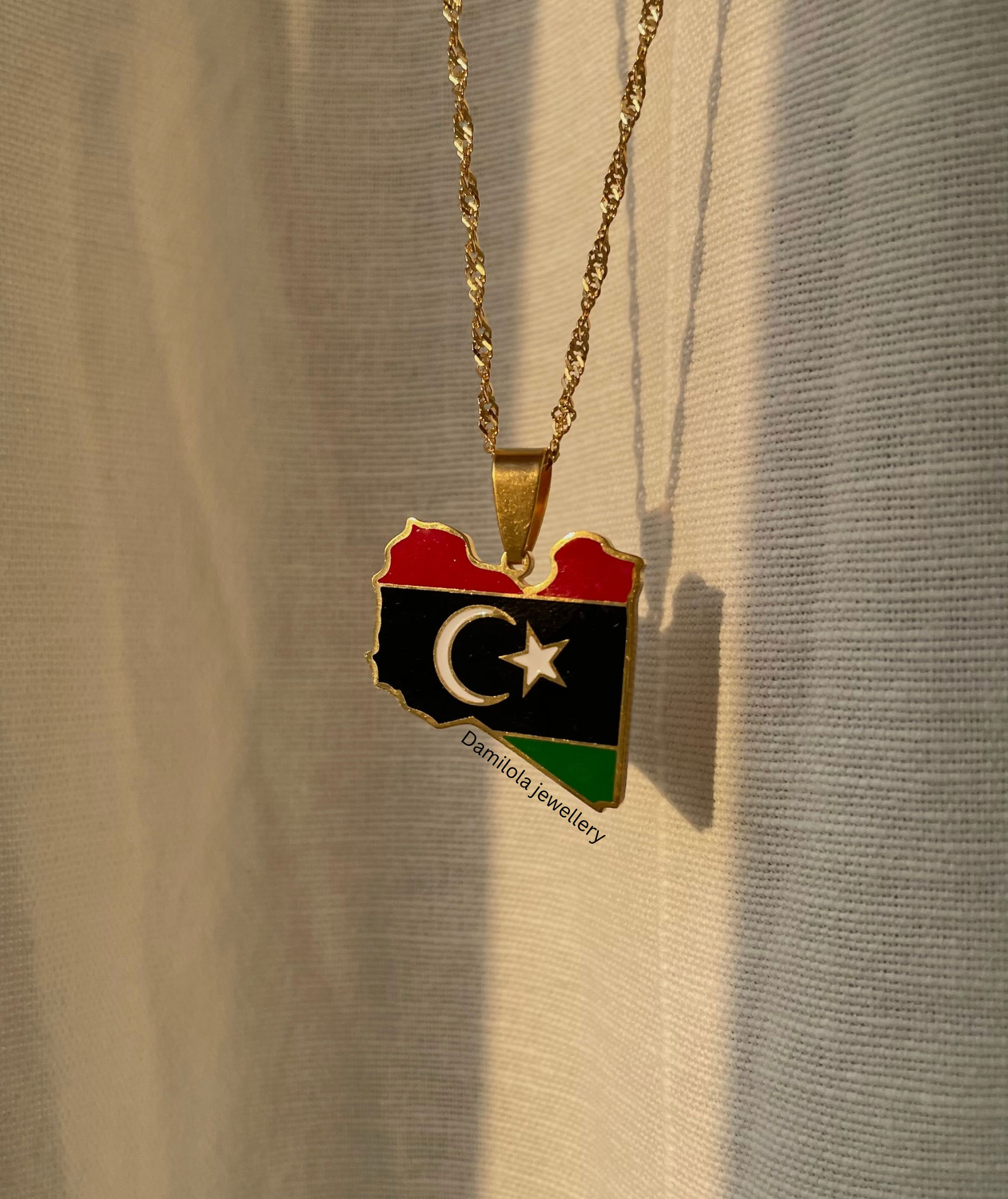 Libya Flag Map Necklace 🇱🇾