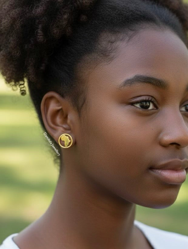 Africa ‘Ori’ Circle Studs Earrings - Gold/Silver