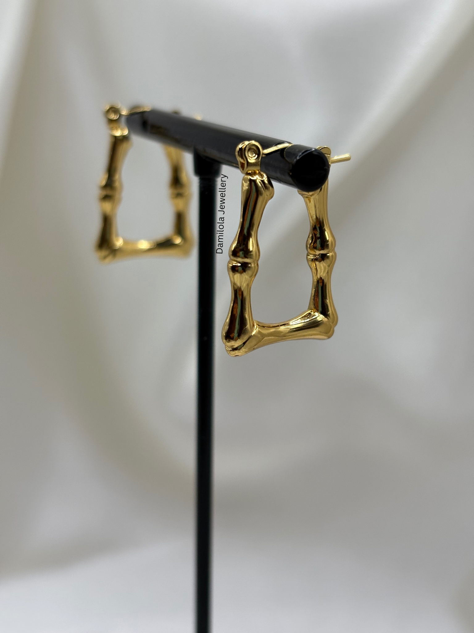 Gold ‘Tara’ Triangle Bamboo Hoops