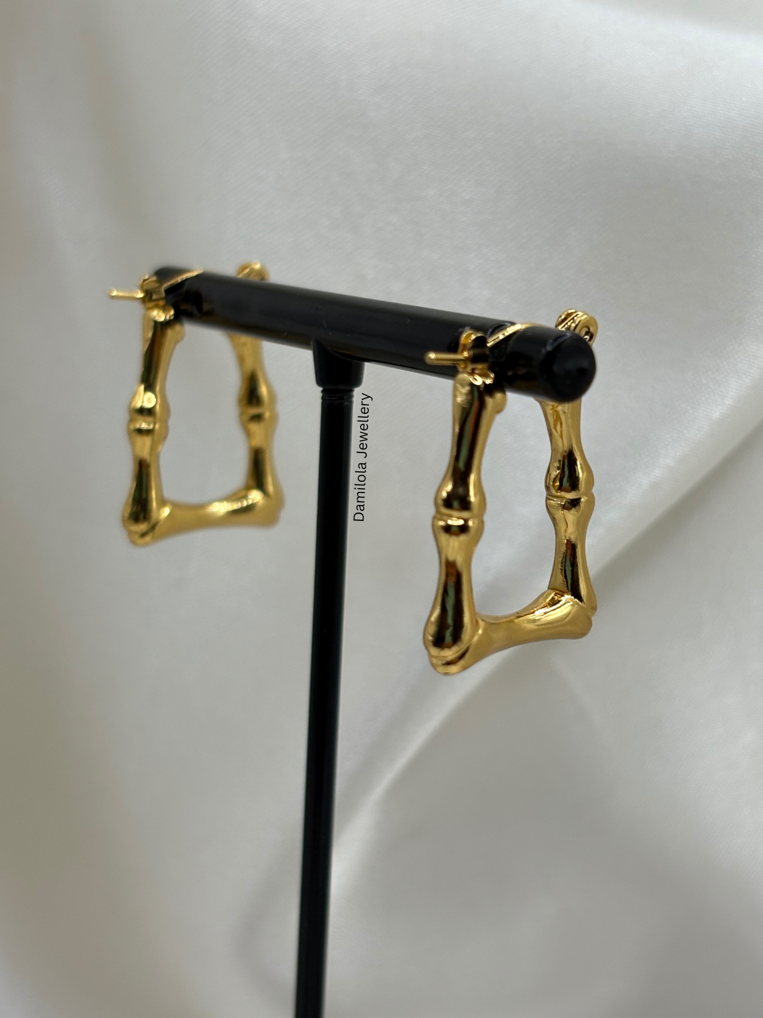 Gold ‘Tara’ Triangle Bamboo Hoops