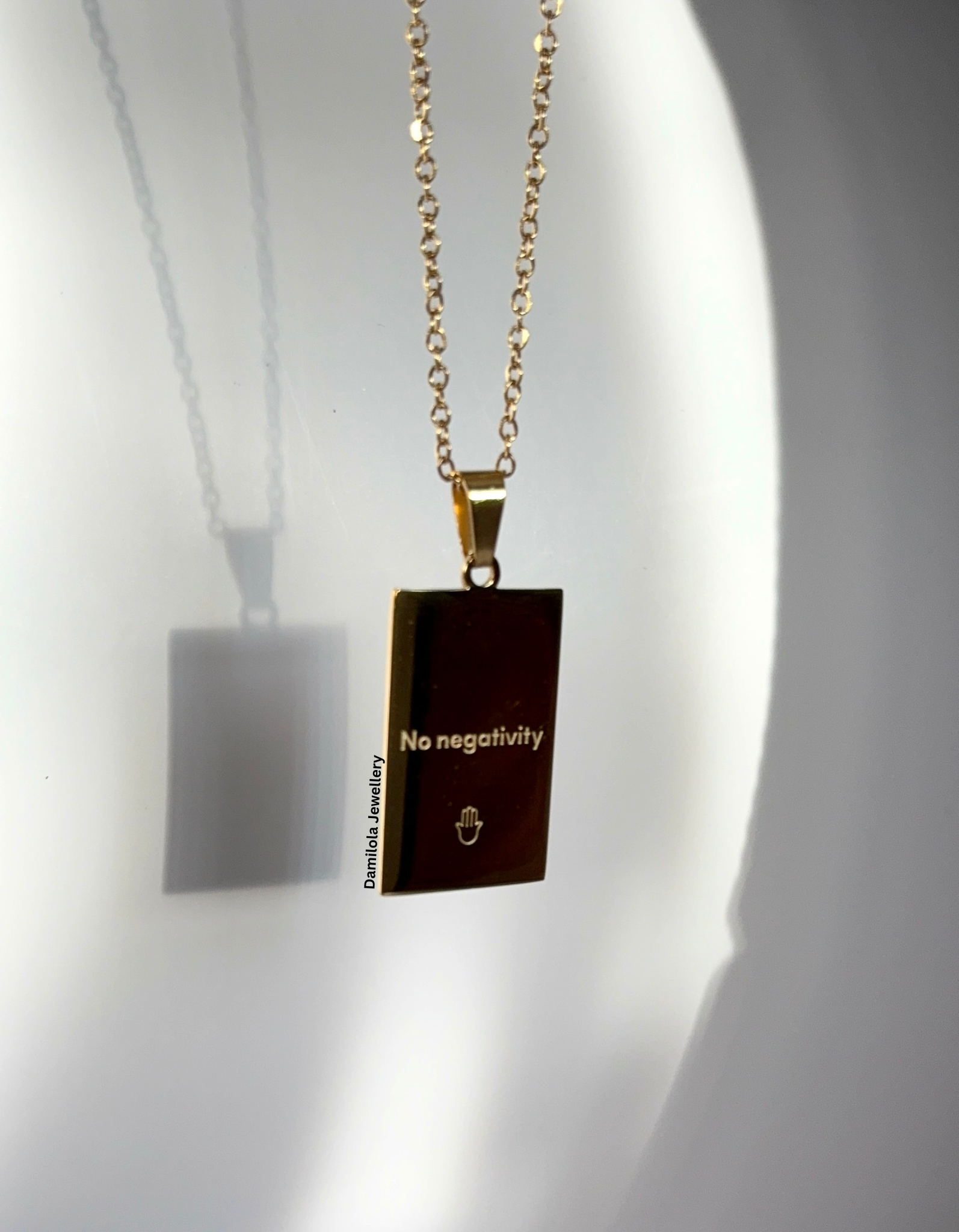 Good energy. No negativity. Good vibes necklace - gold/silver gift 