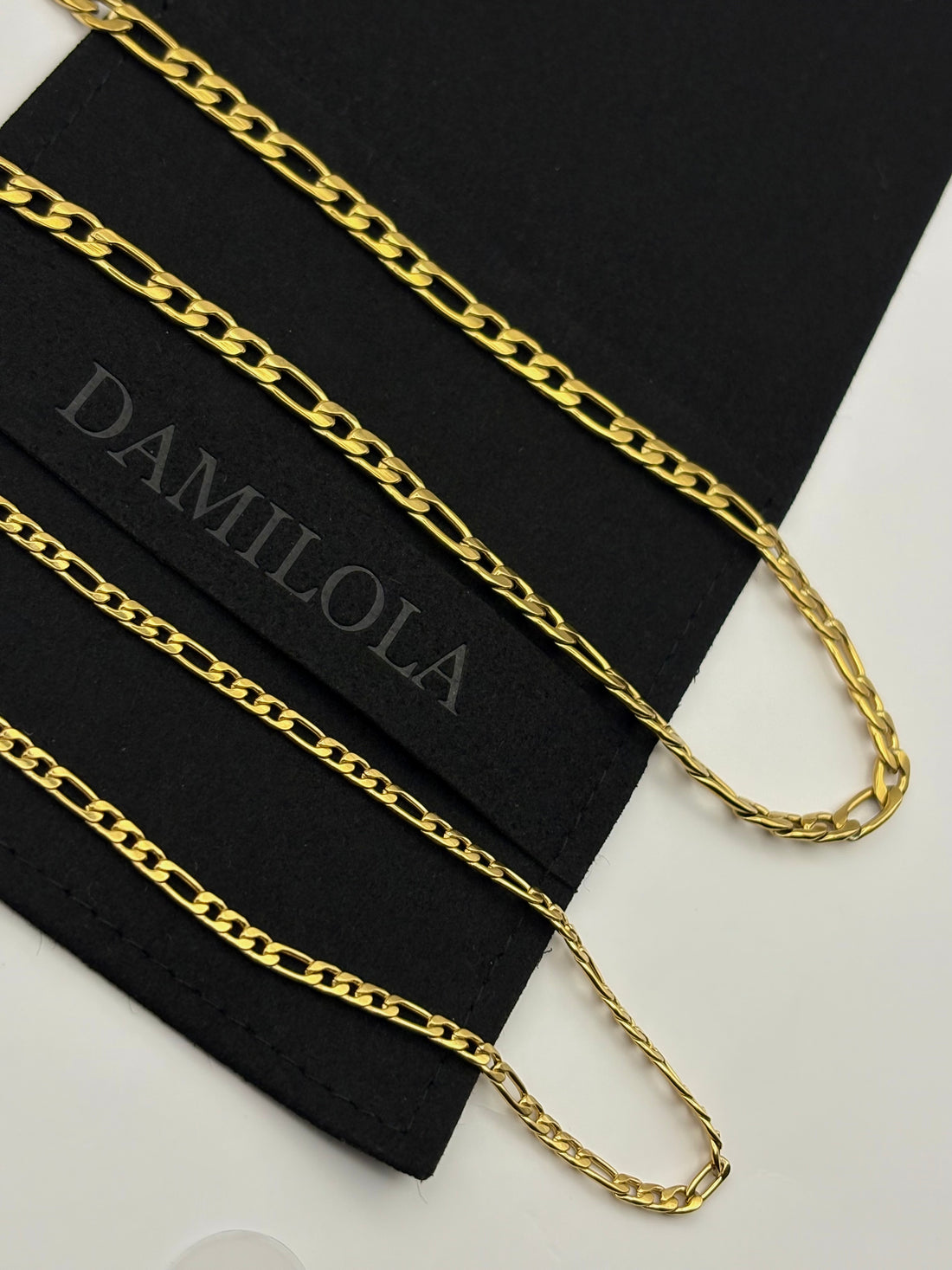 Figaro Chain - Steel 18k Gold - 3mm 4.5mm