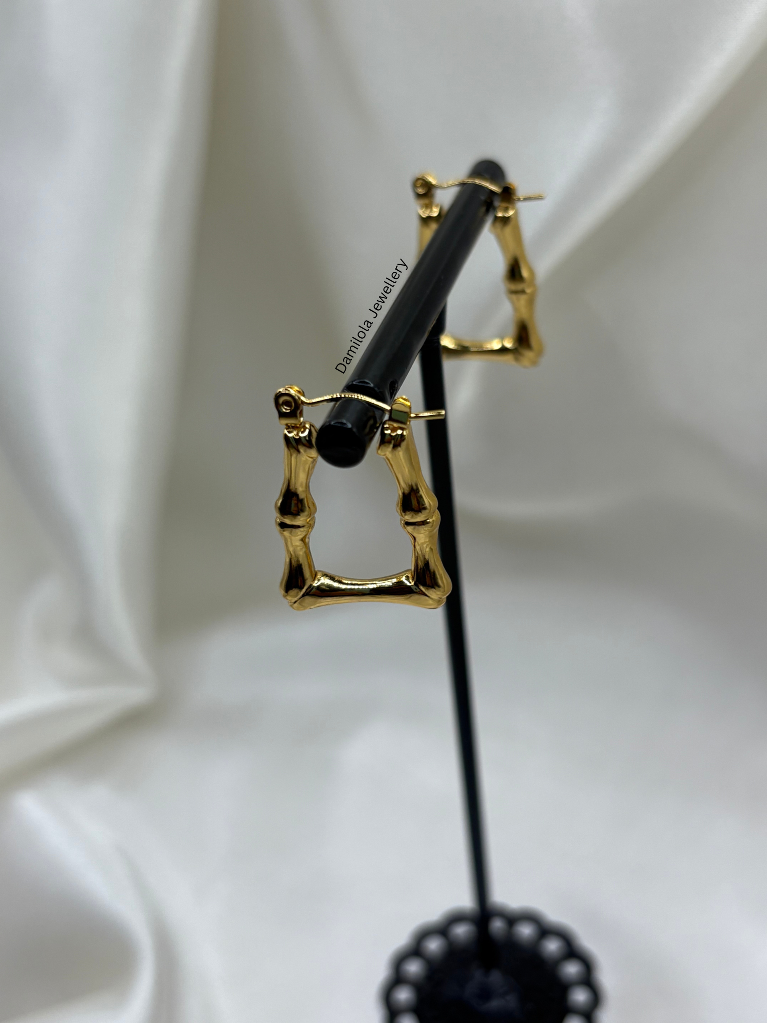 Gold ‘Tara’ Triangle Bamboo Hoops