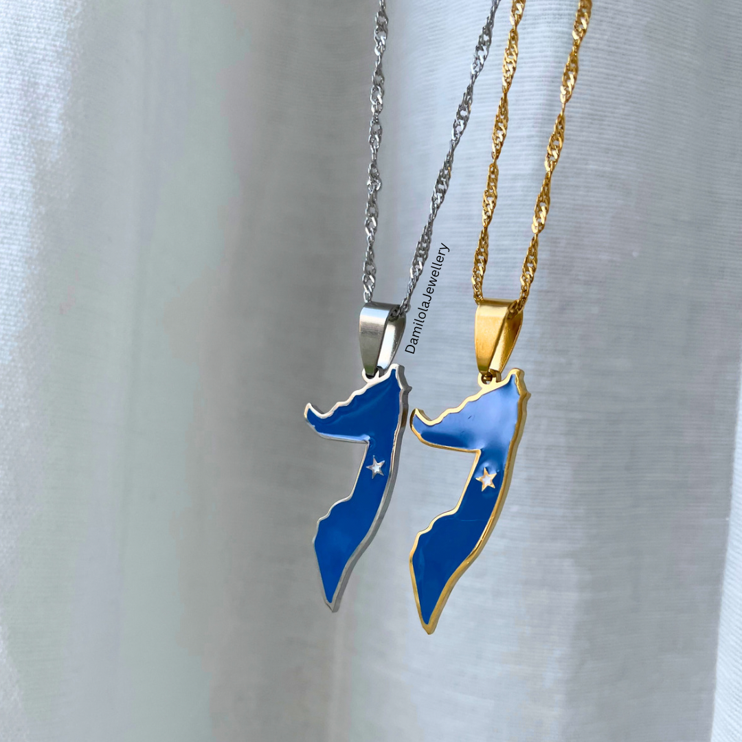 Somalia flag map necklace 