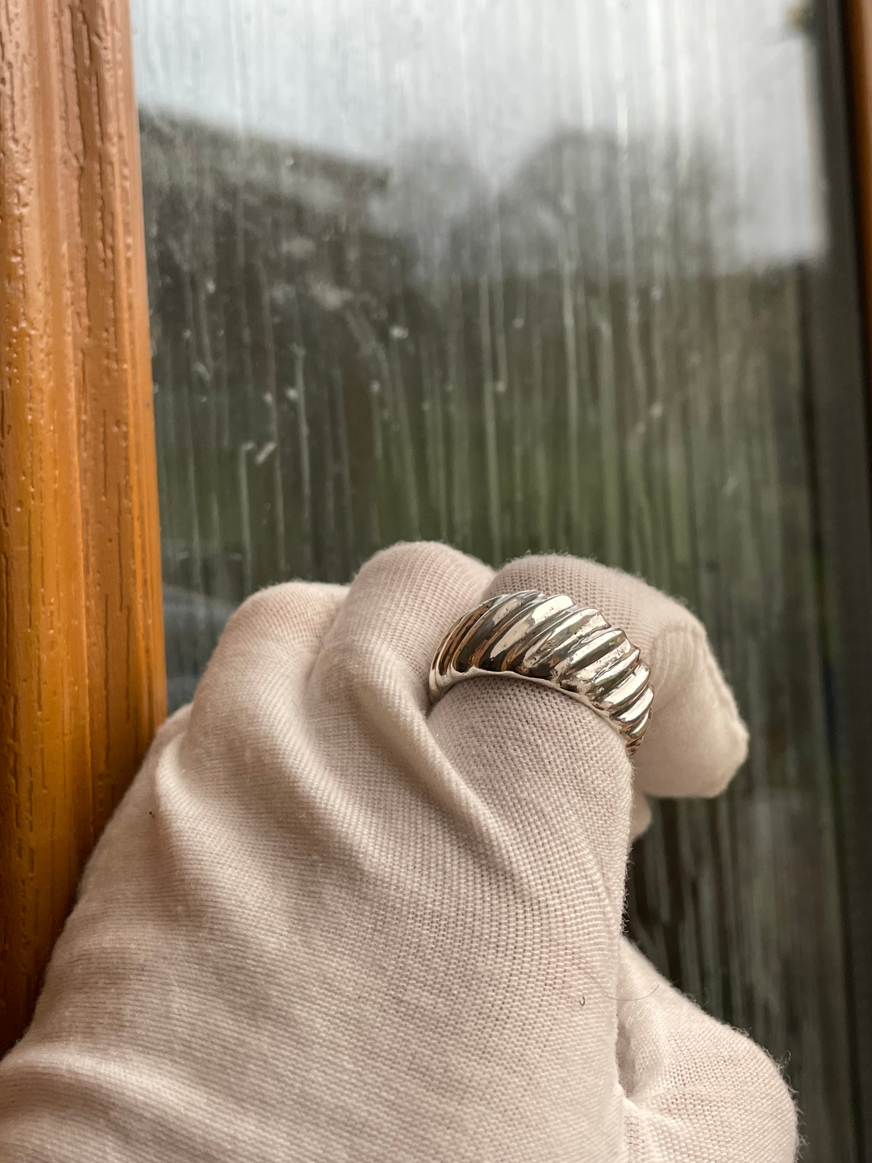 Fine Silver Celestial Crest Ring