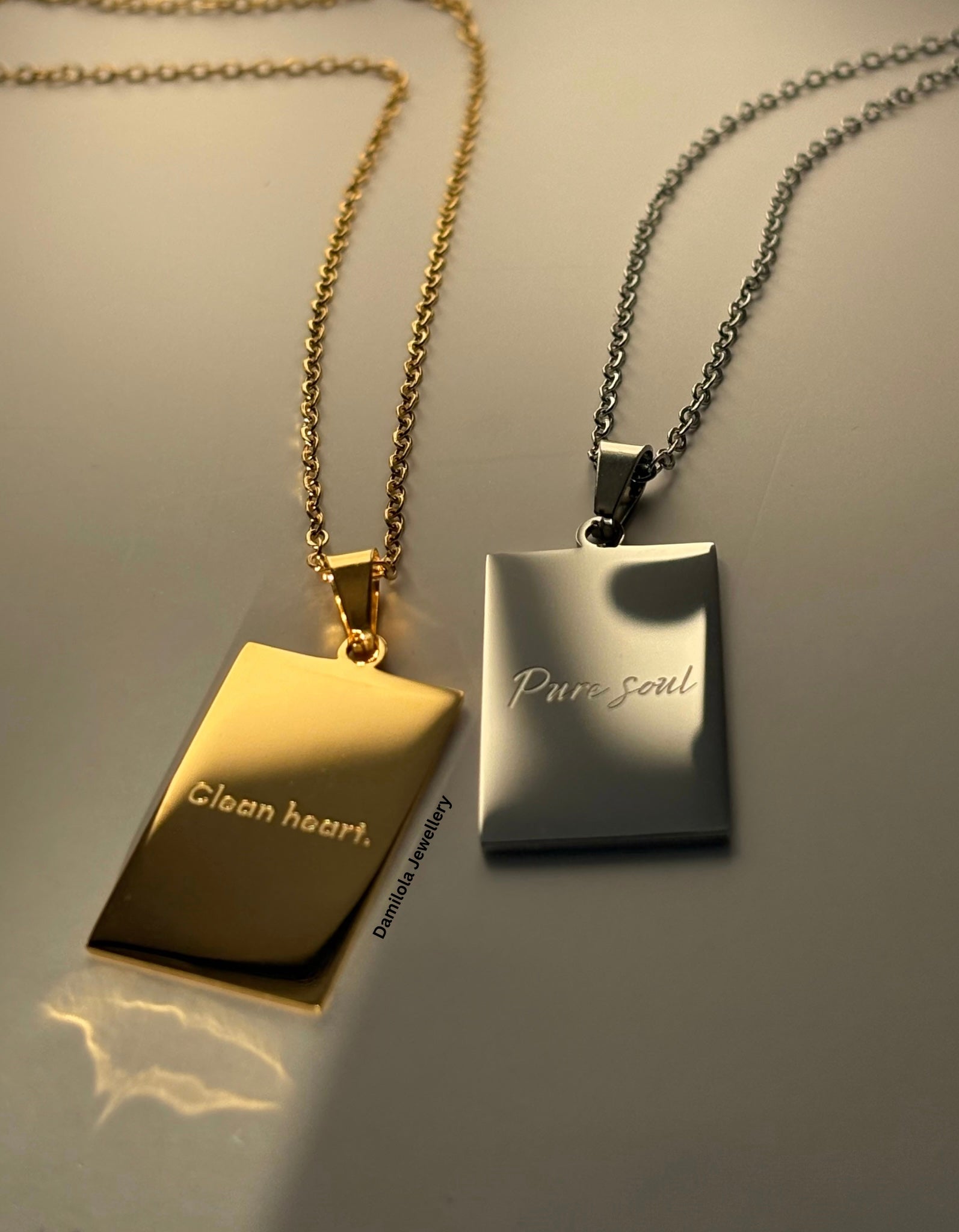 Clean heart. Pure soul. Necklace gold silver 