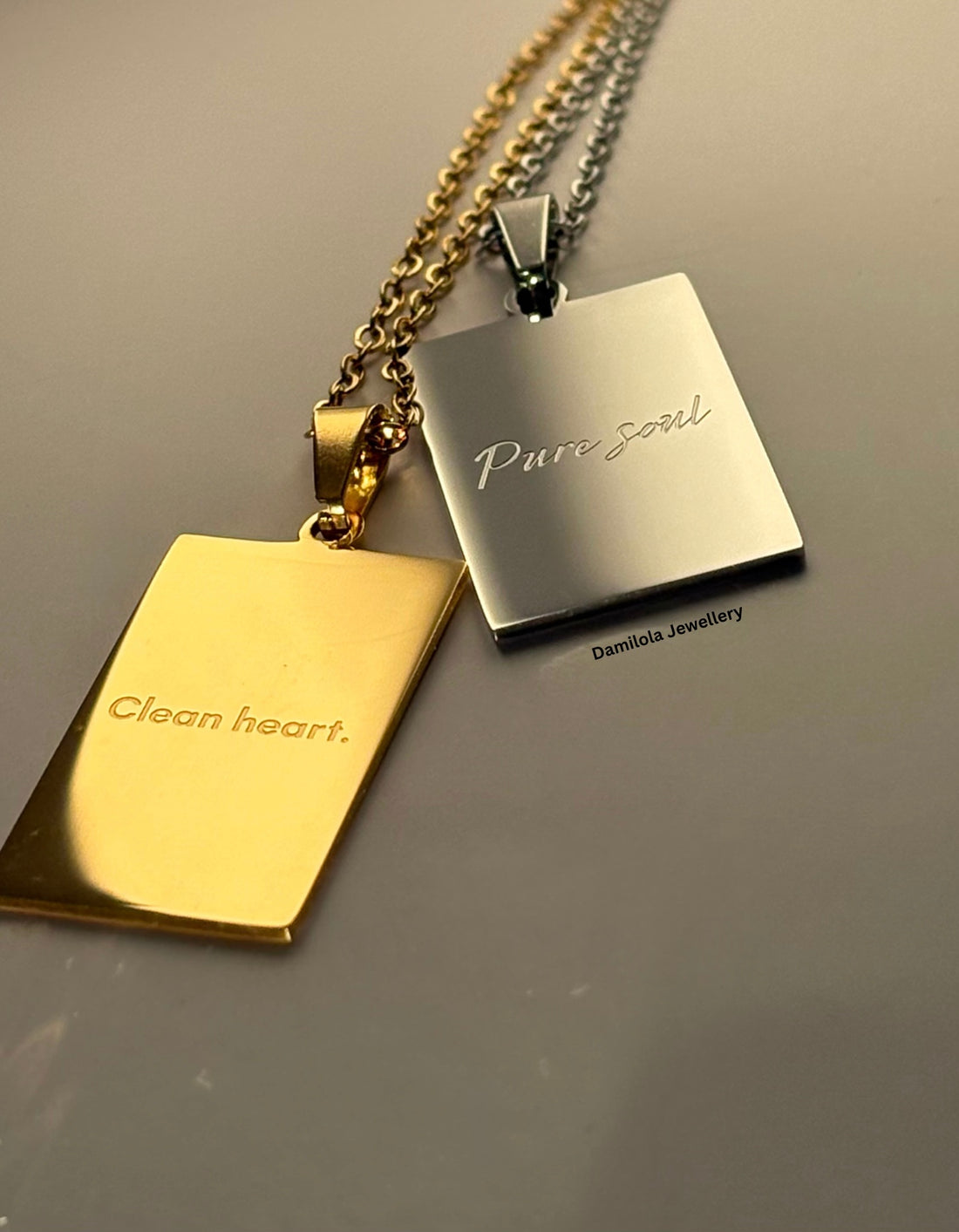 Clean heart. Pure soul. Necklace gold silver 