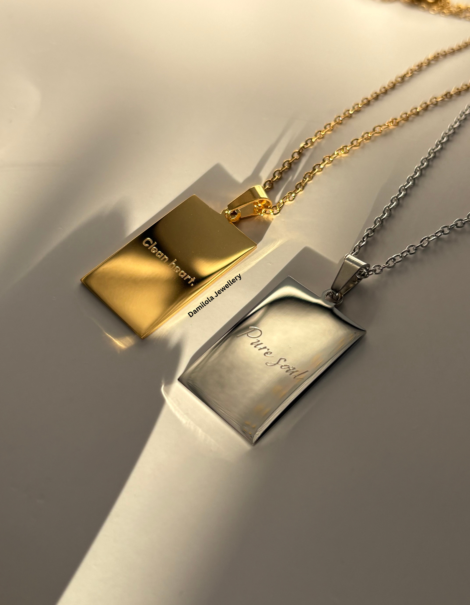 Clean heart. Pure soul. Necklace gold silver 