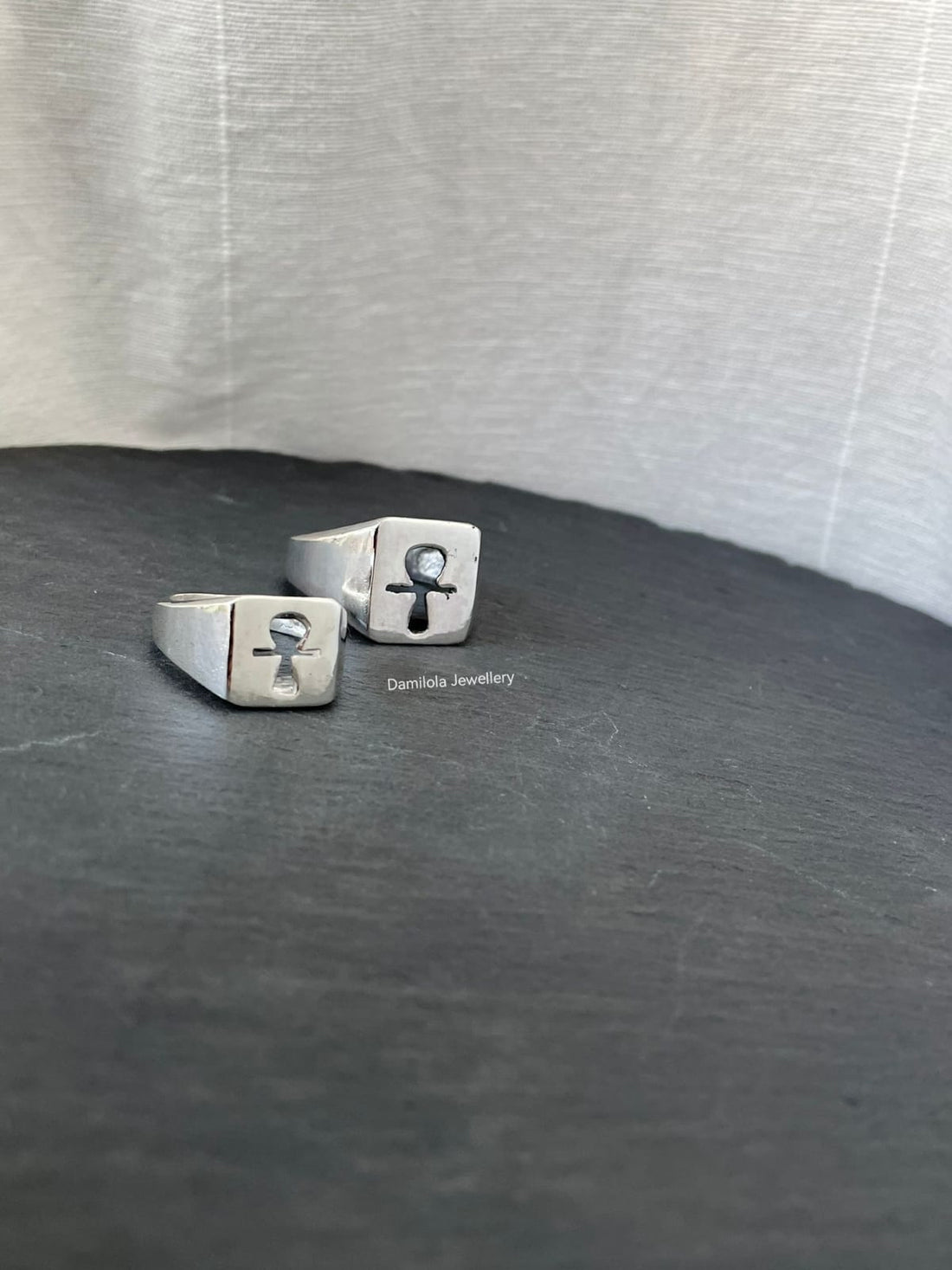 ankh signet chunky ring 925 silver gold