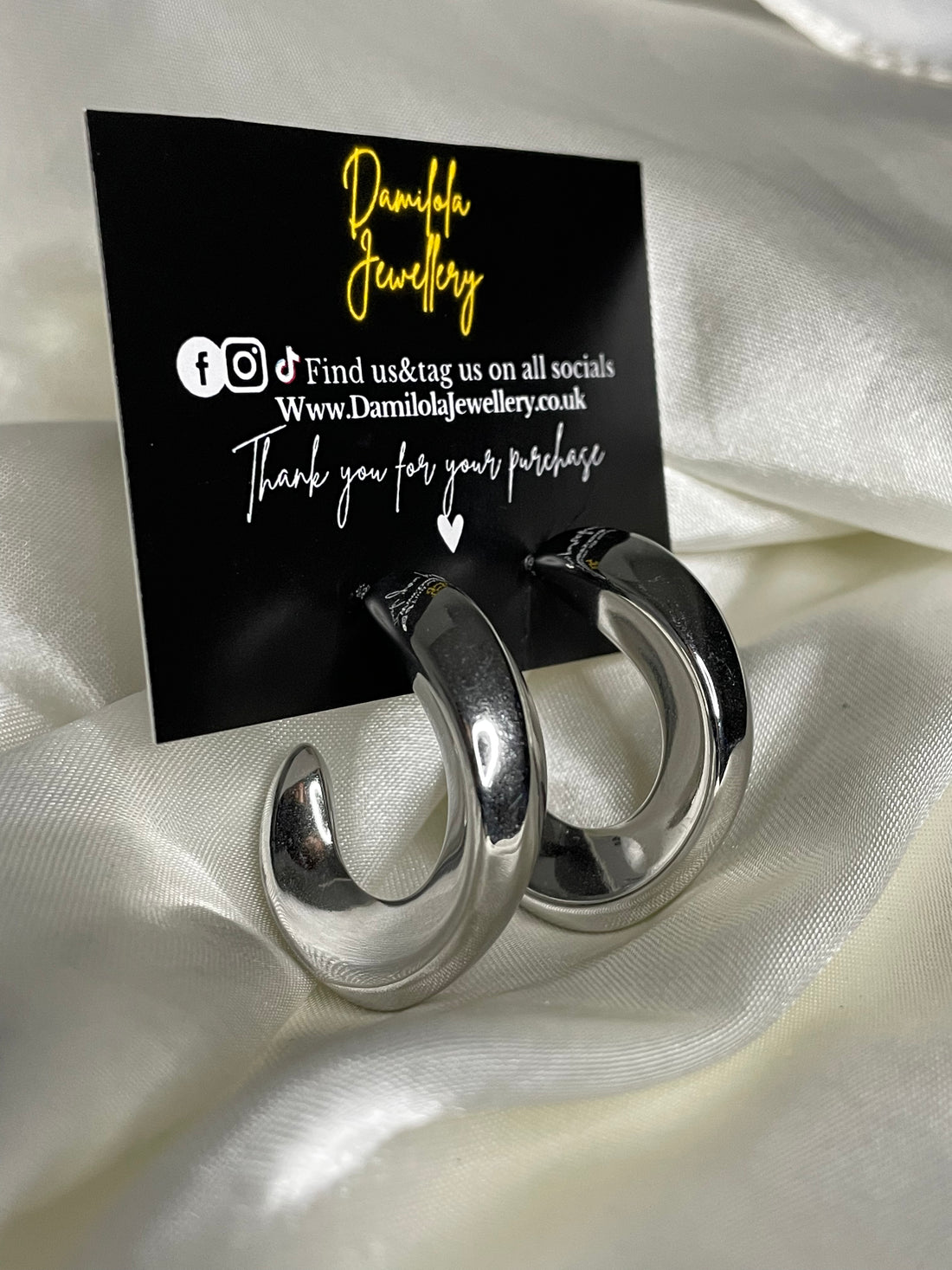 Silver hoop earrings