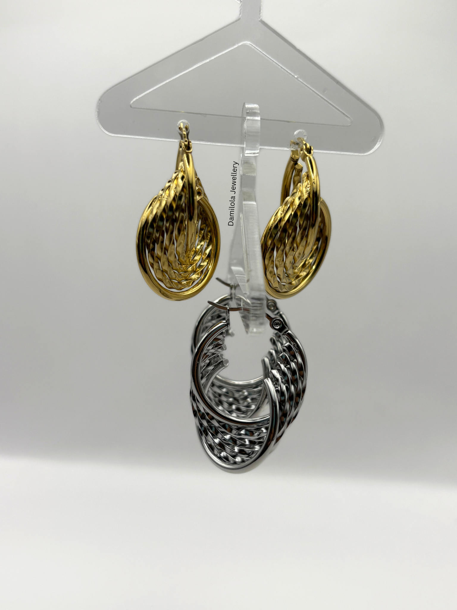 Gold ‘Idia’ Textured Swirl Hoops