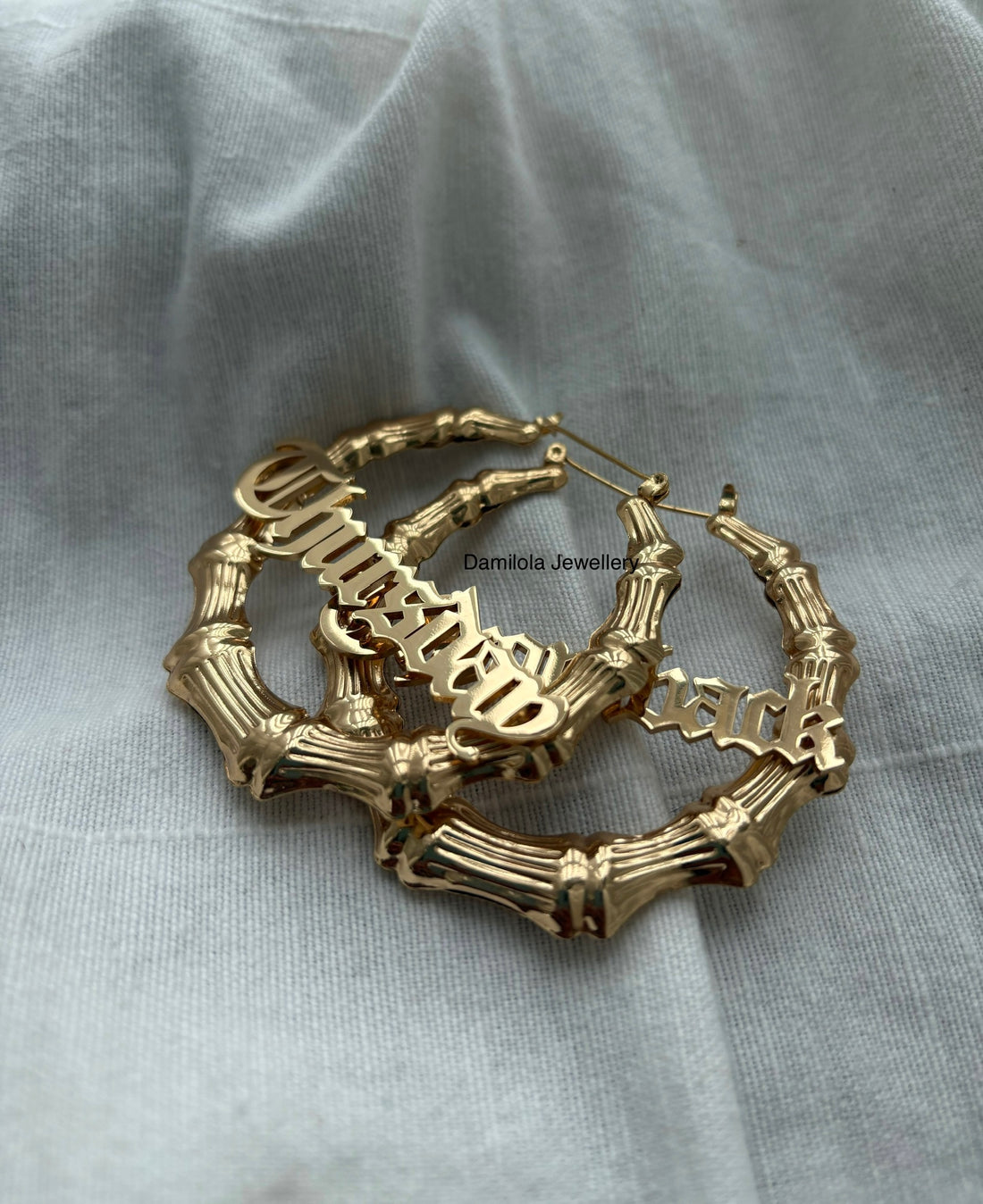 Personalised Bamboo Name Earrings