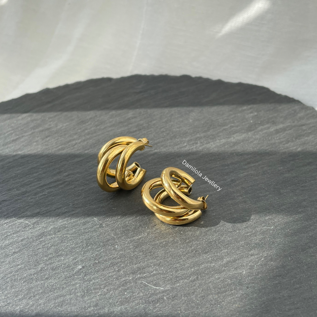 Triple ‘Tyra’ Hoops - Gold/Silver