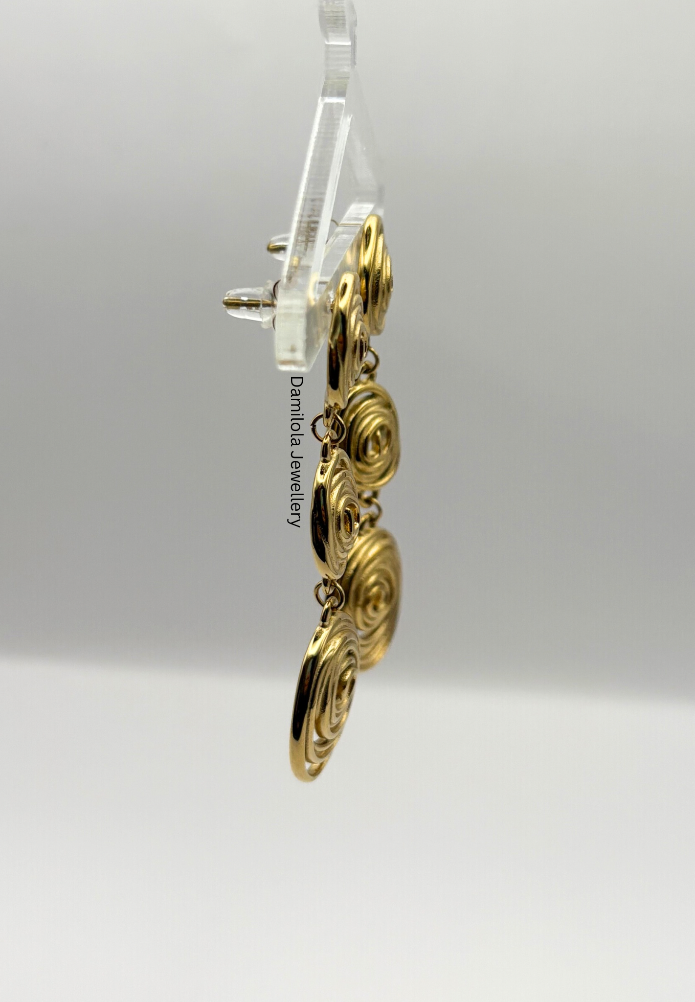 Luxe ‘Ashanti’ Spiral Gold Drop Earrings