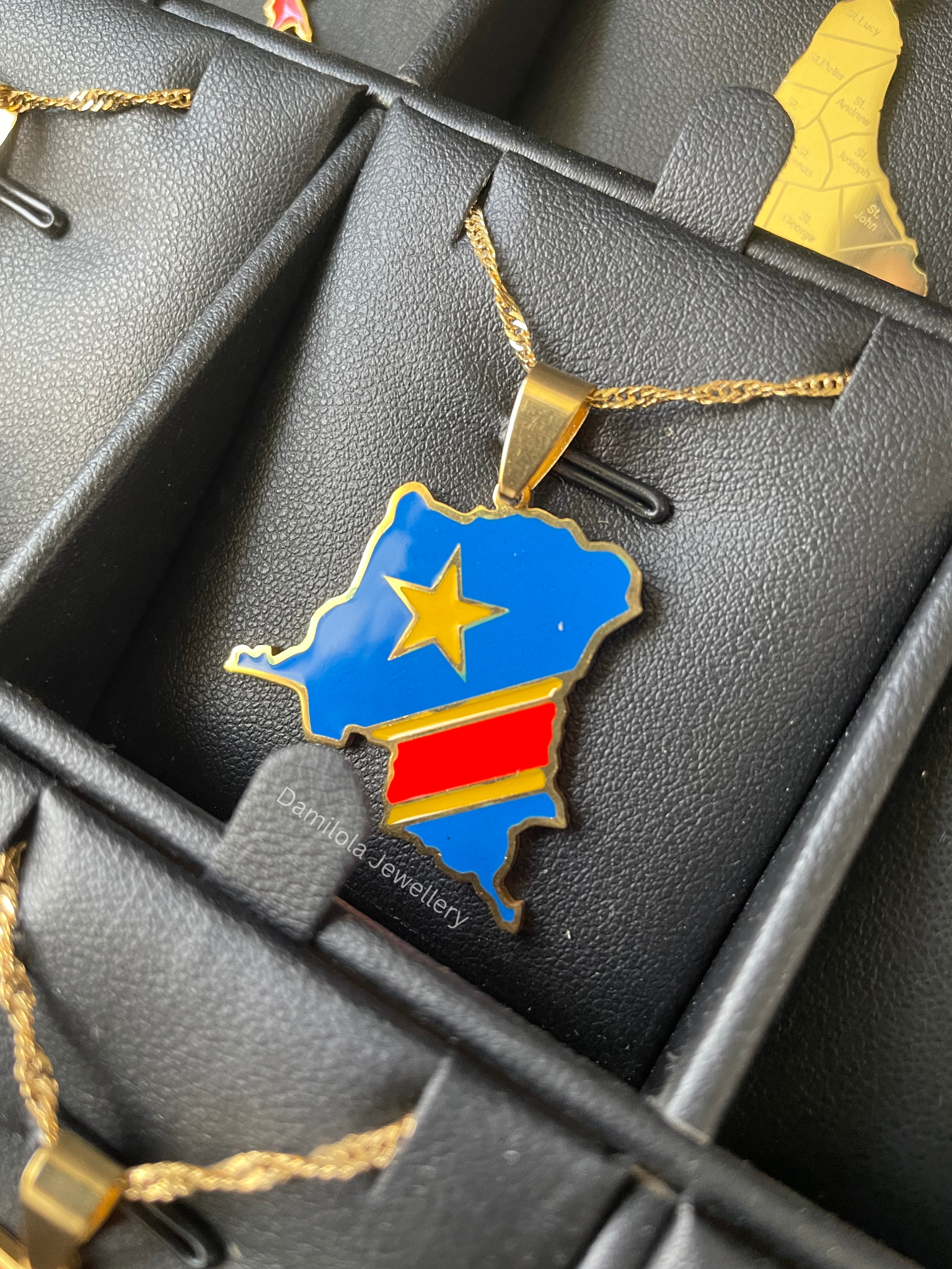 Congo Flag Map Necklace🇨🇩