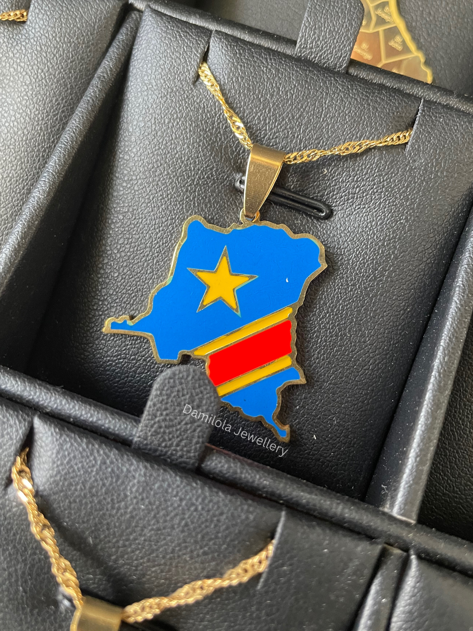 Congo Flag Map Necklace🇨🇩
