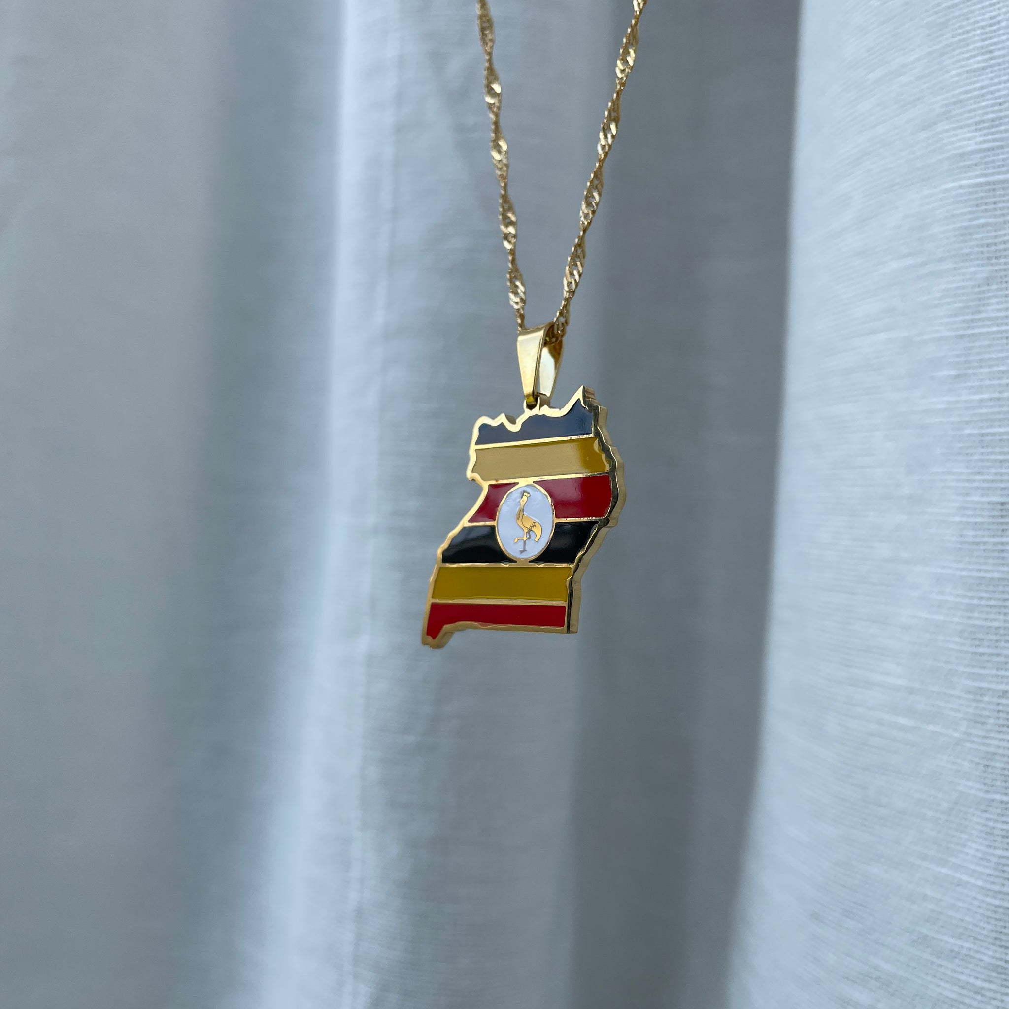 Uganda Flag Map Necklace 🇺🇬