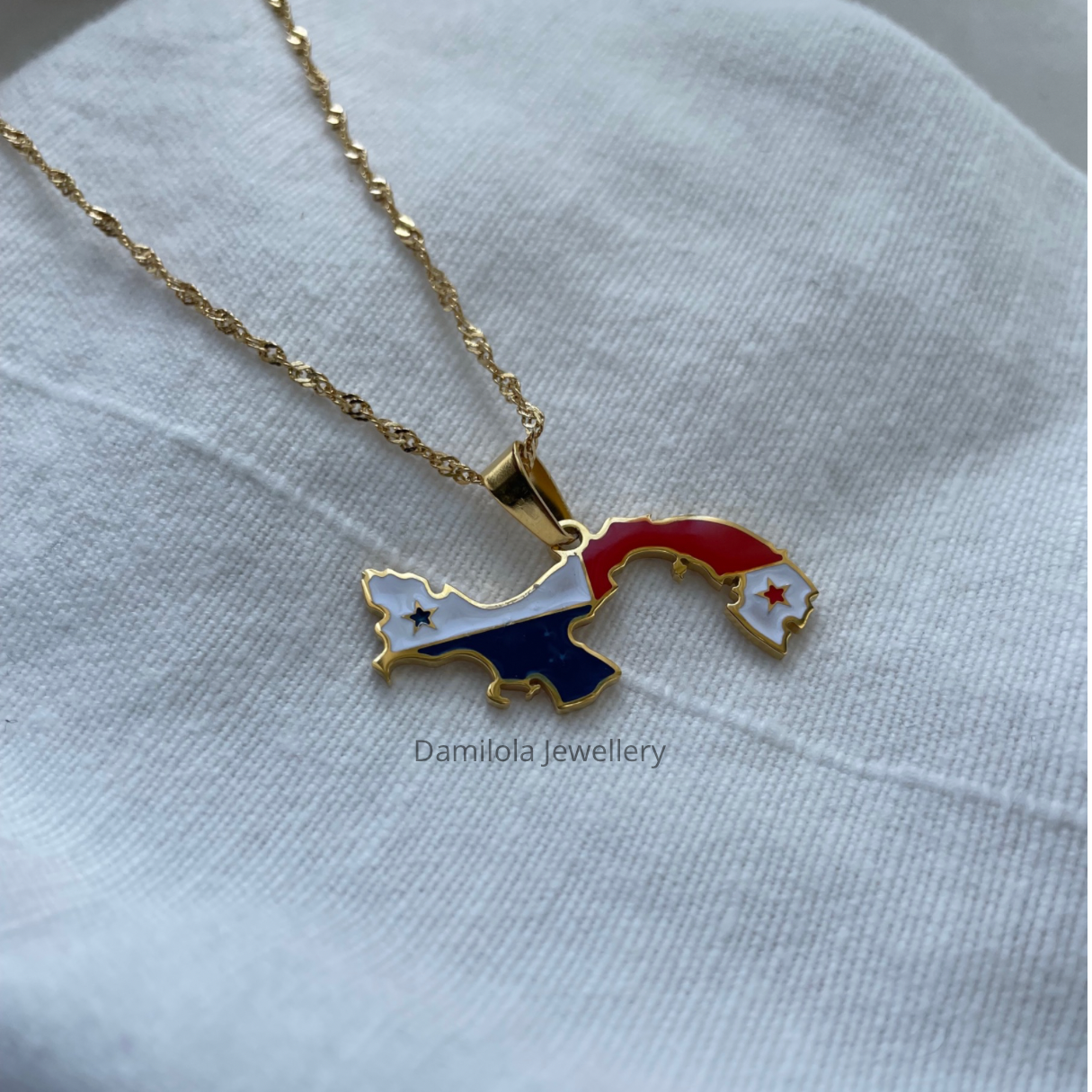 Panama Flag Map Necklace🇵🇦