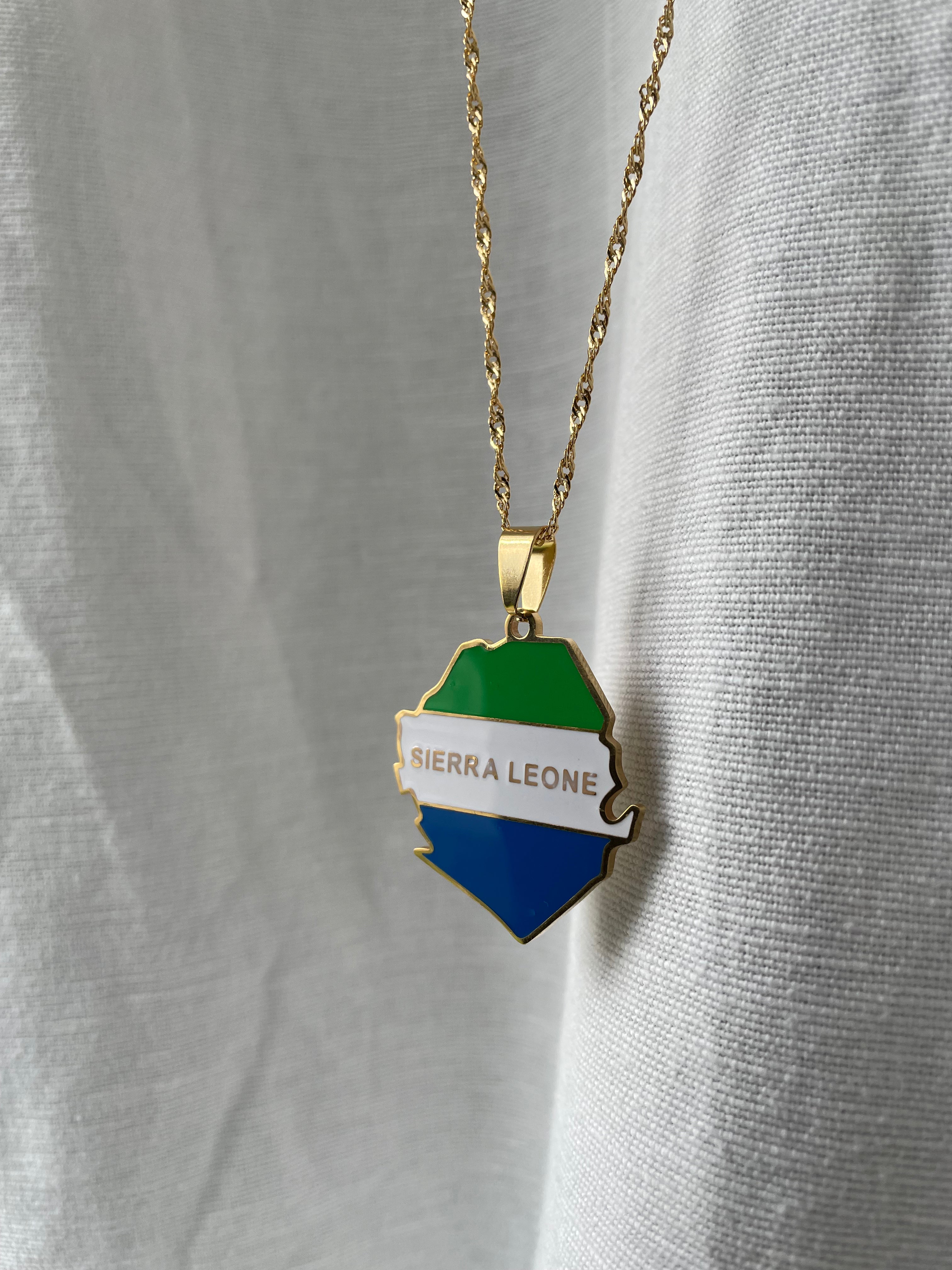 Sierra Leone Flag Necklace🇸🇱