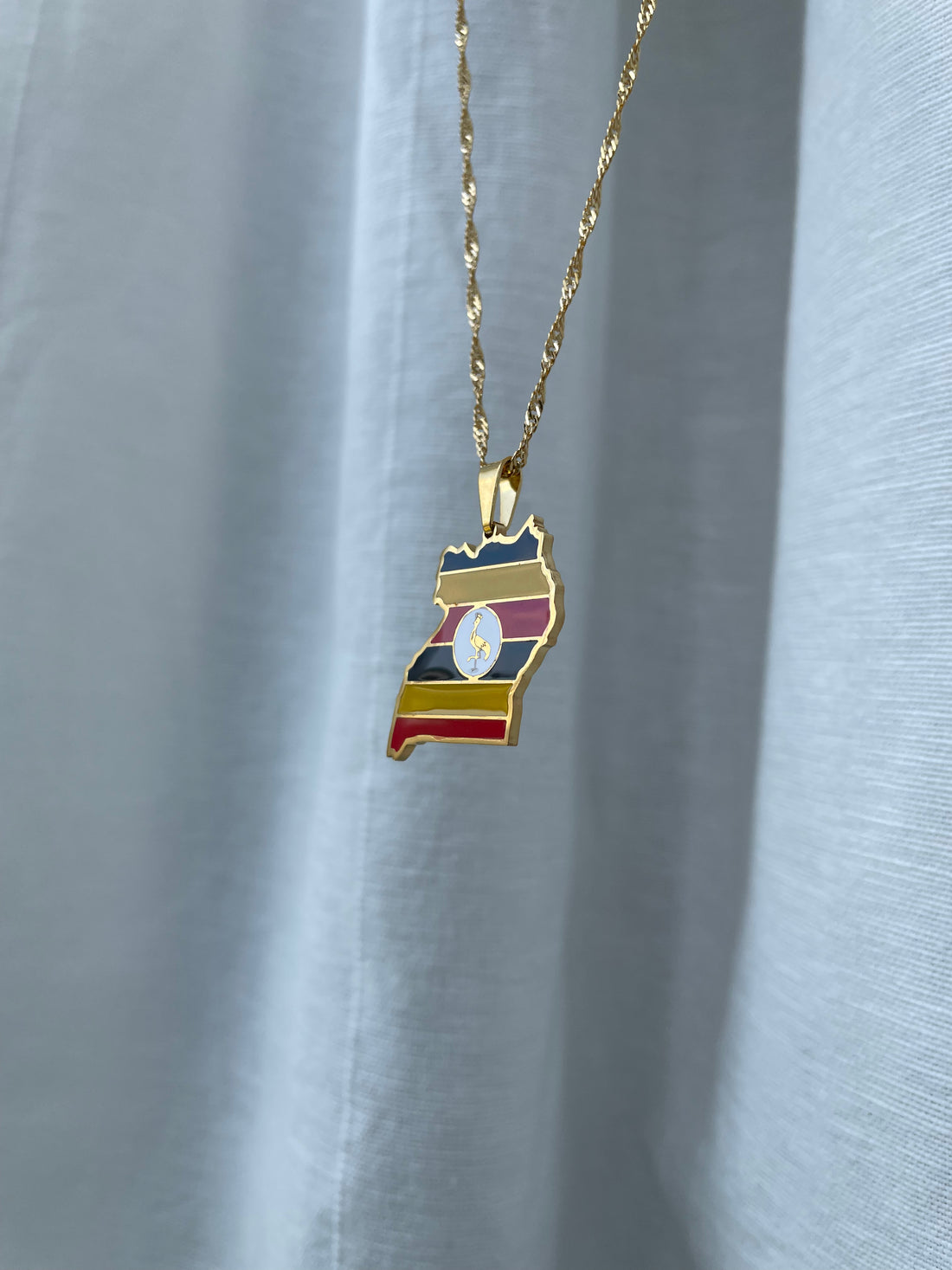 Uganda Flag Map Necklace 🇺🇬