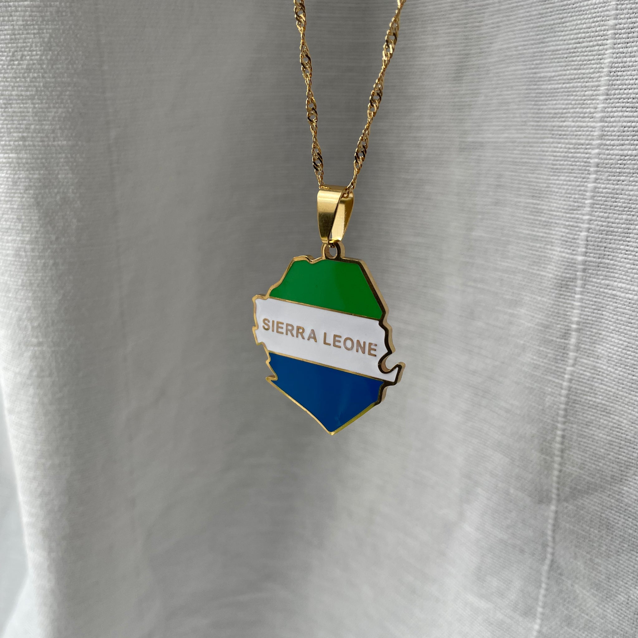 Sierra Leone Flag Necklace🇸🇱