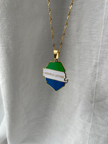 Sierra Leone Flag Necklace🇸🇱