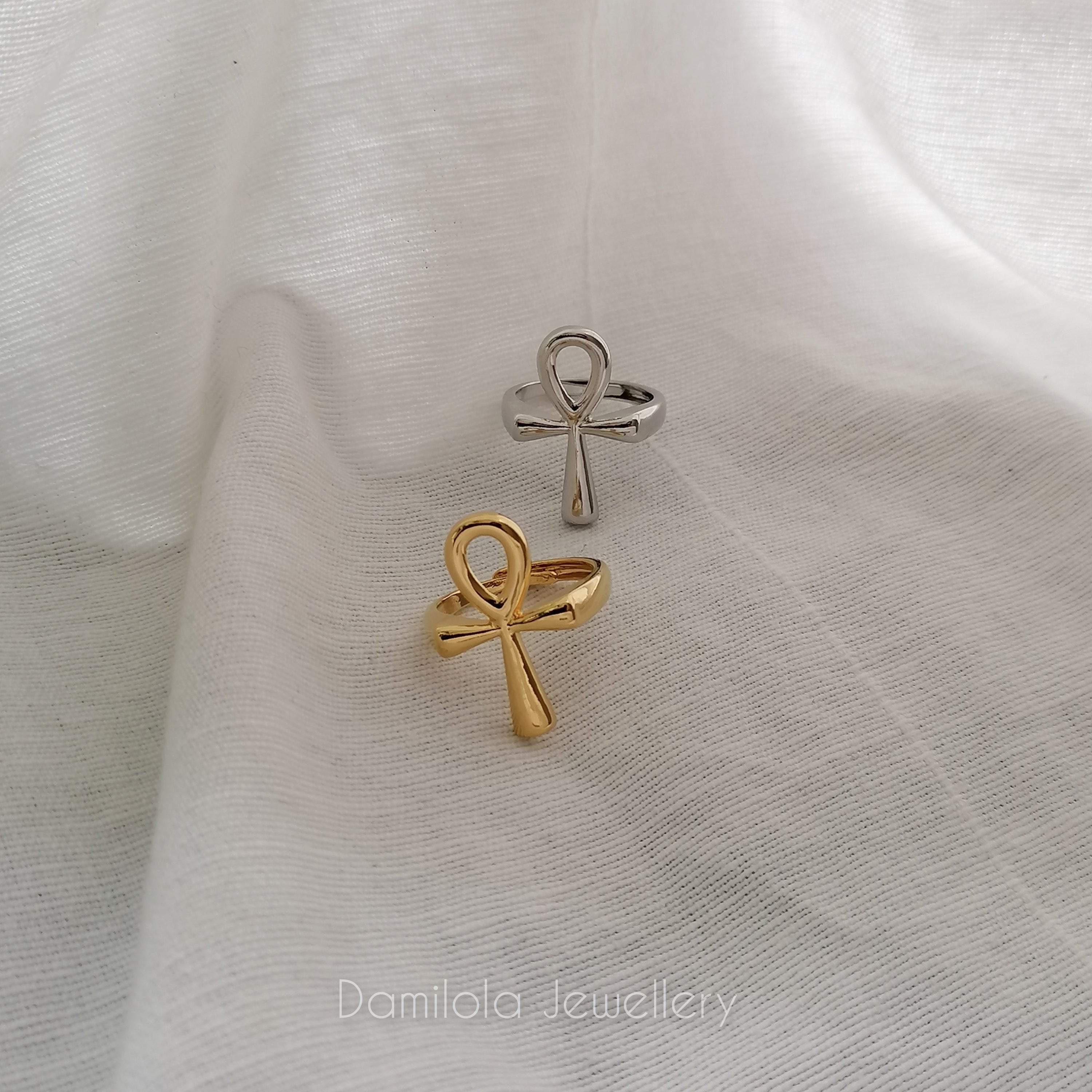 ankh ring gold silver jewellery