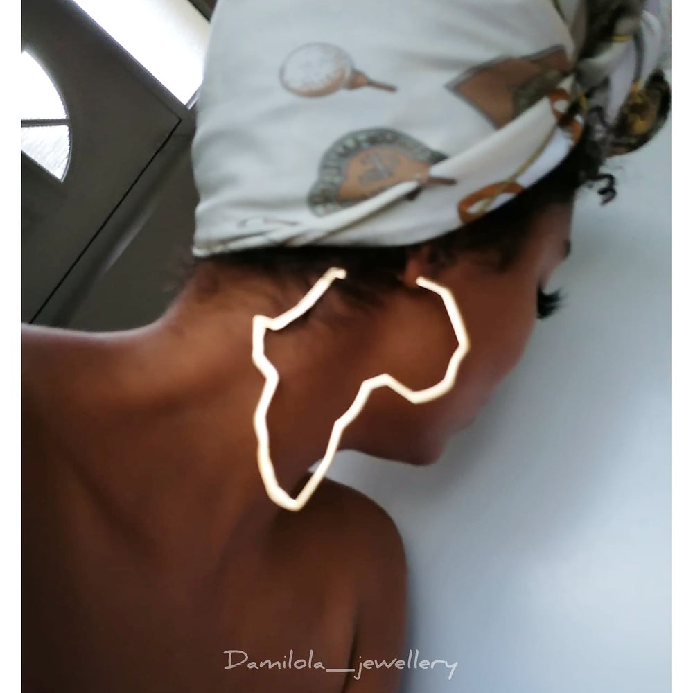 africa shape earrings large hoops