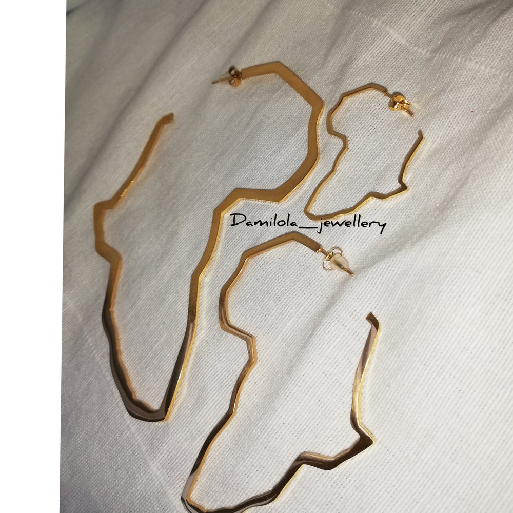 africa shape earrings large hoops