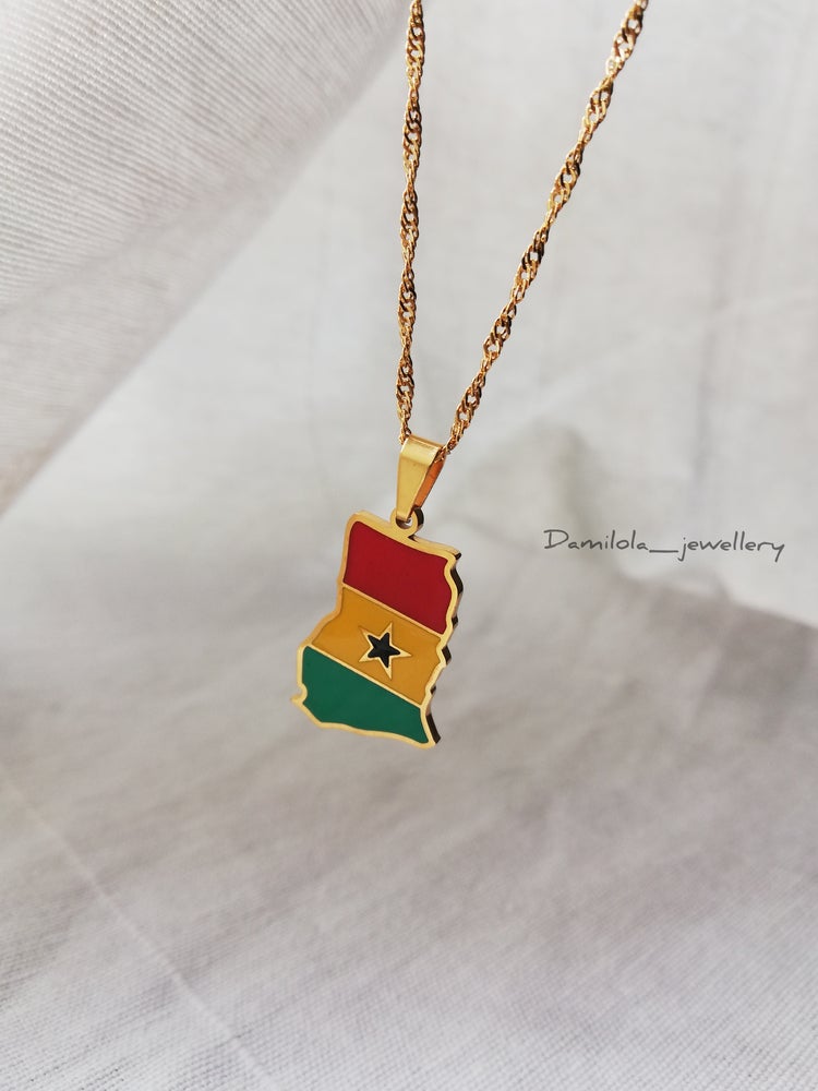 Ghana Flag Necklace  - Gold/Silver ‘Freedom and Justice'