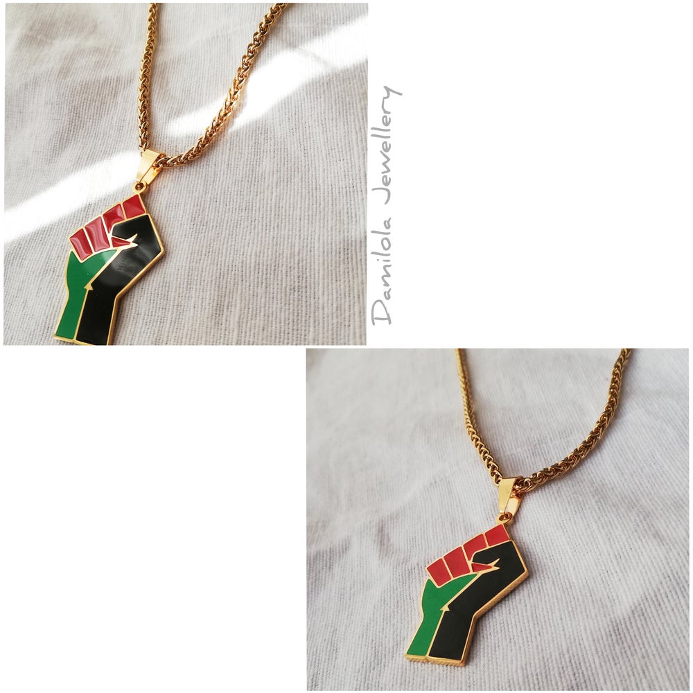 salute fist pendant necklase
