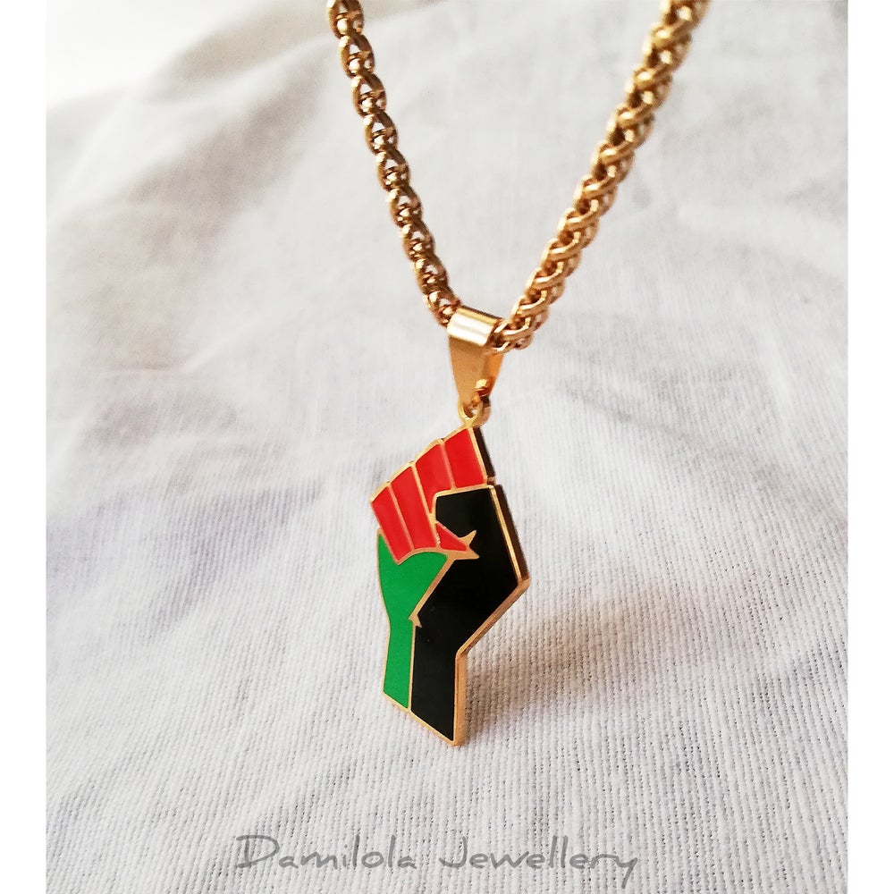 black power salute blm pendant