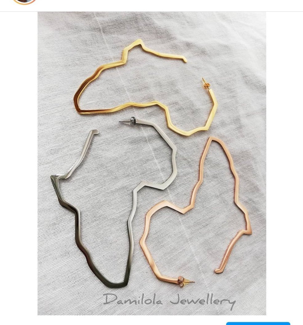 africa shape earrings large hoops