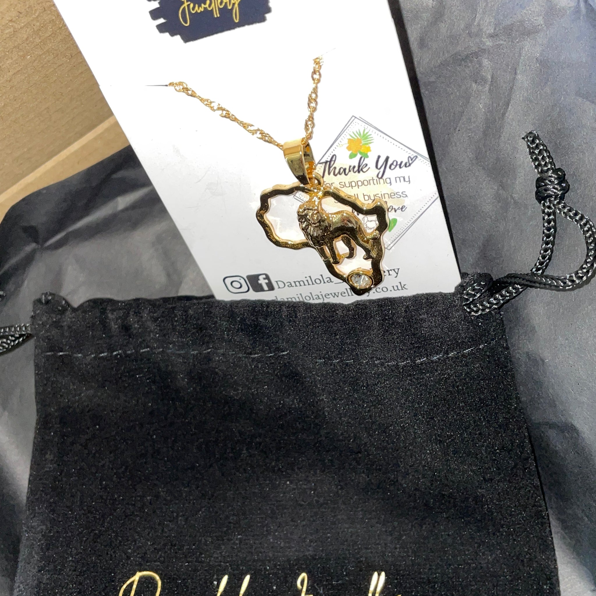 Africa necklace pendant with lion