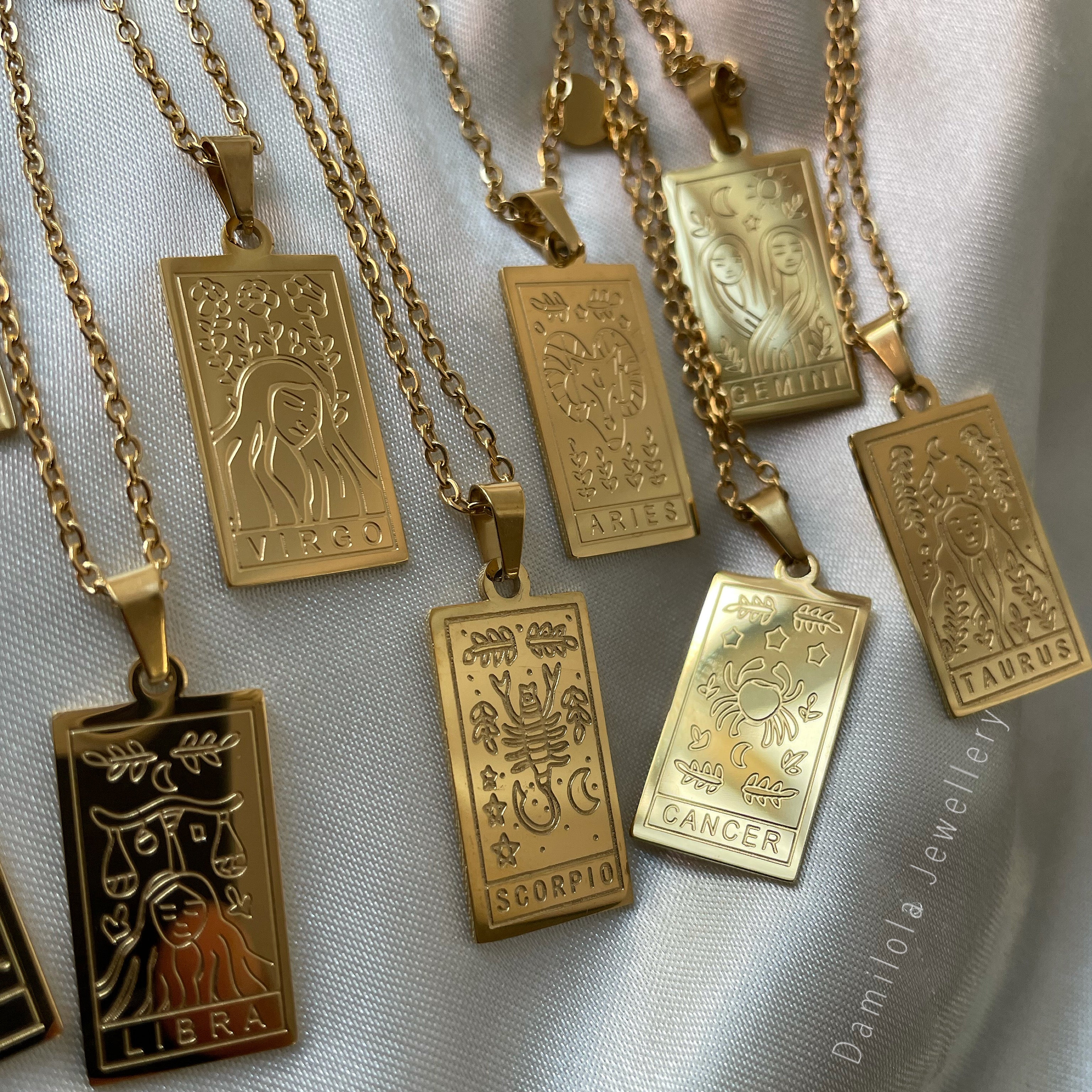 zodiac star sign necklace necklase