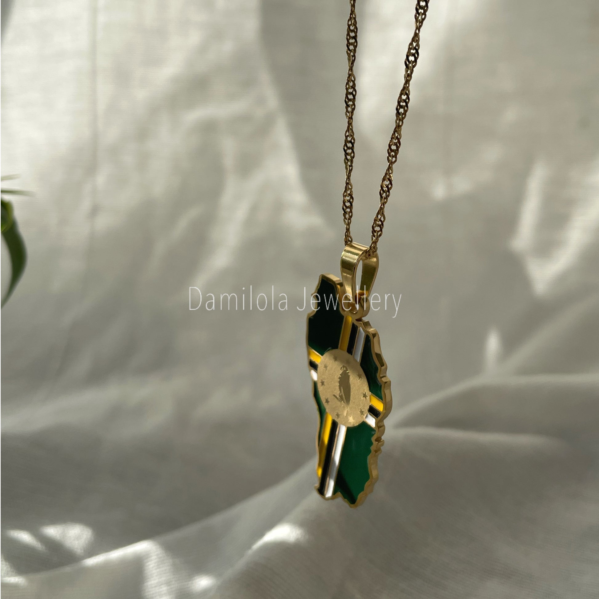 Dominica Flag Necklace 🇩🇲- ‘After God The Earth’