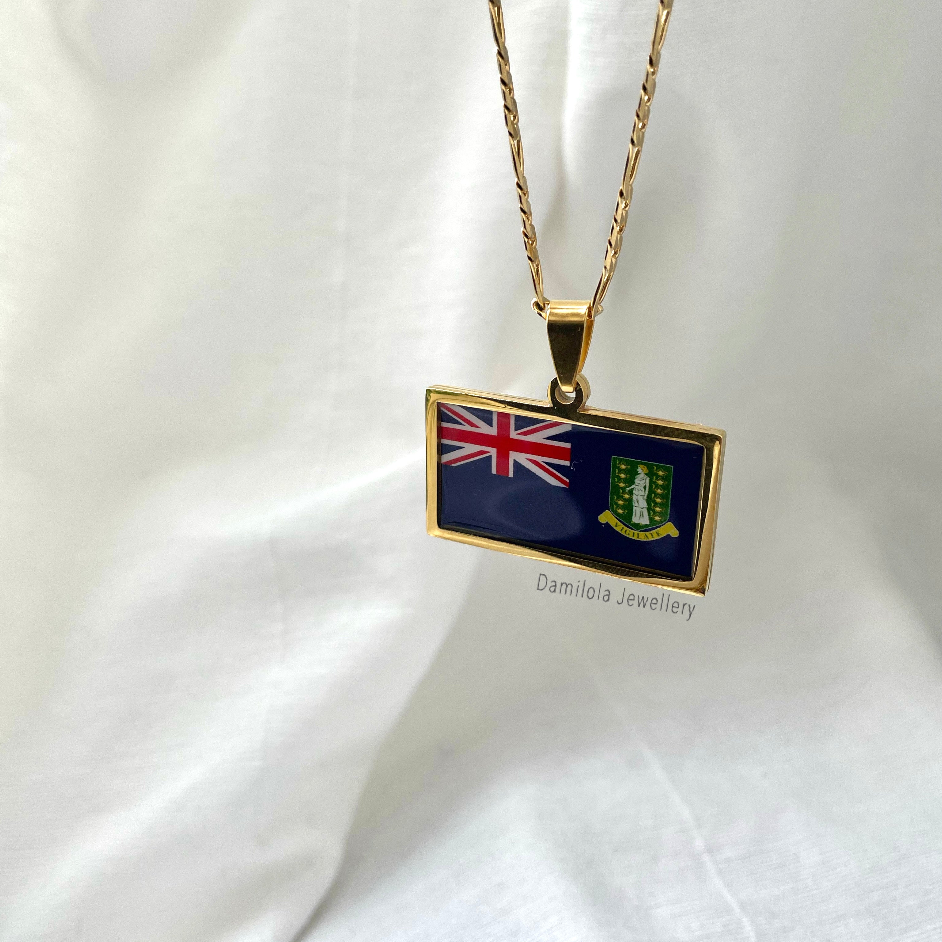 British Virgin Islands Flag Necklace 🇻🇬