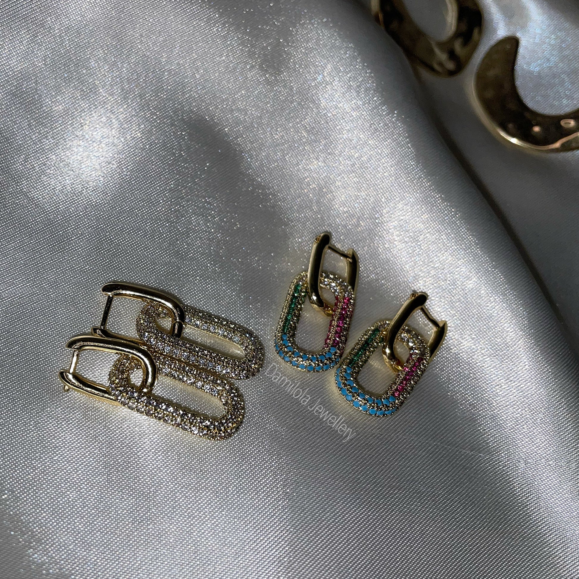 hoops diamante stones shiny
