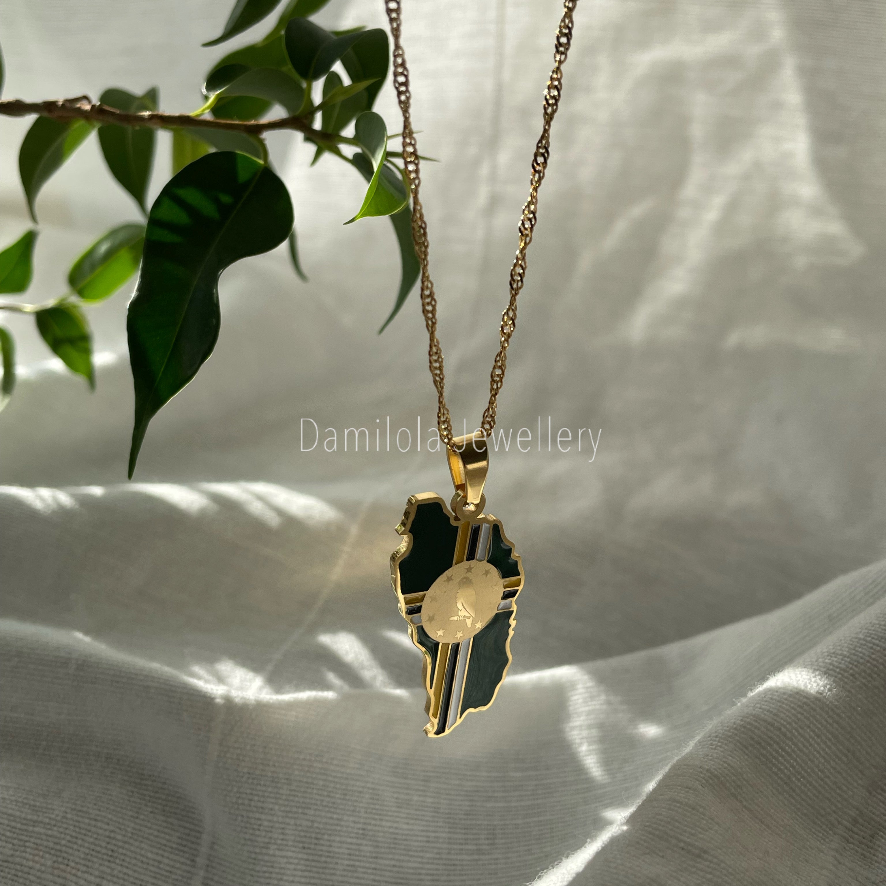 Dominica Flag Necklace 🇩🇲- ‘After God The Earth’