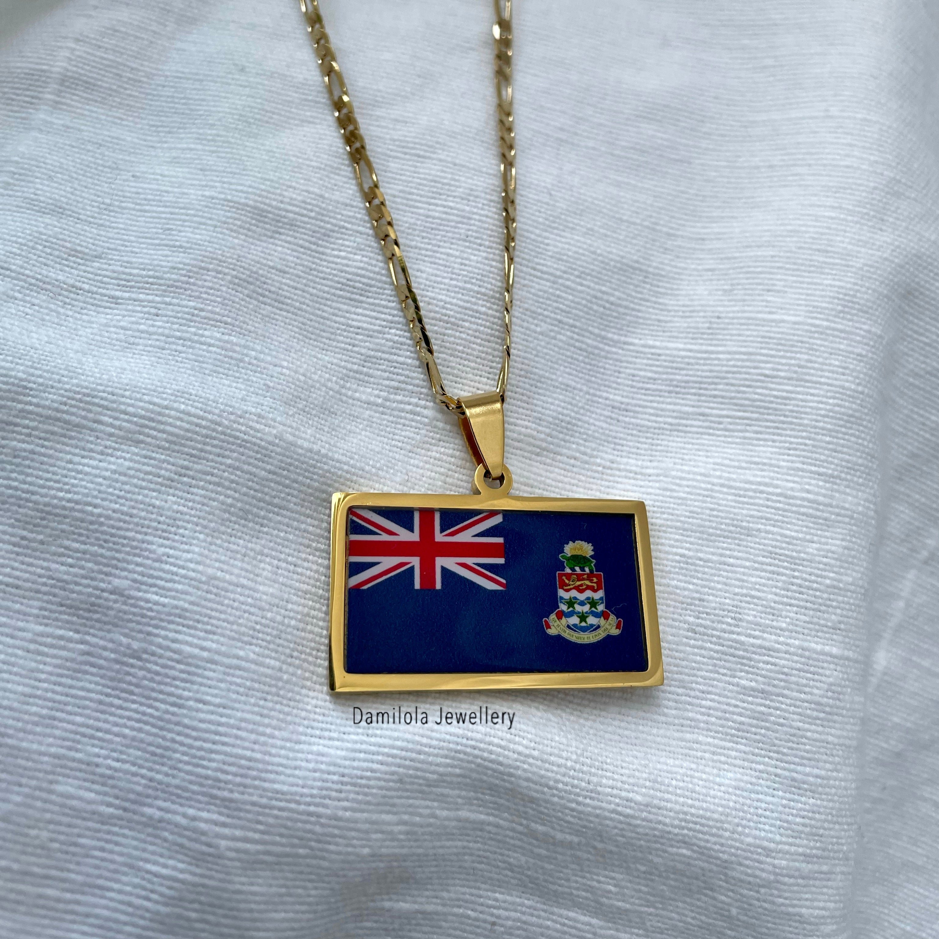 Cayman Islands Flag Necklace 🇰🇾
