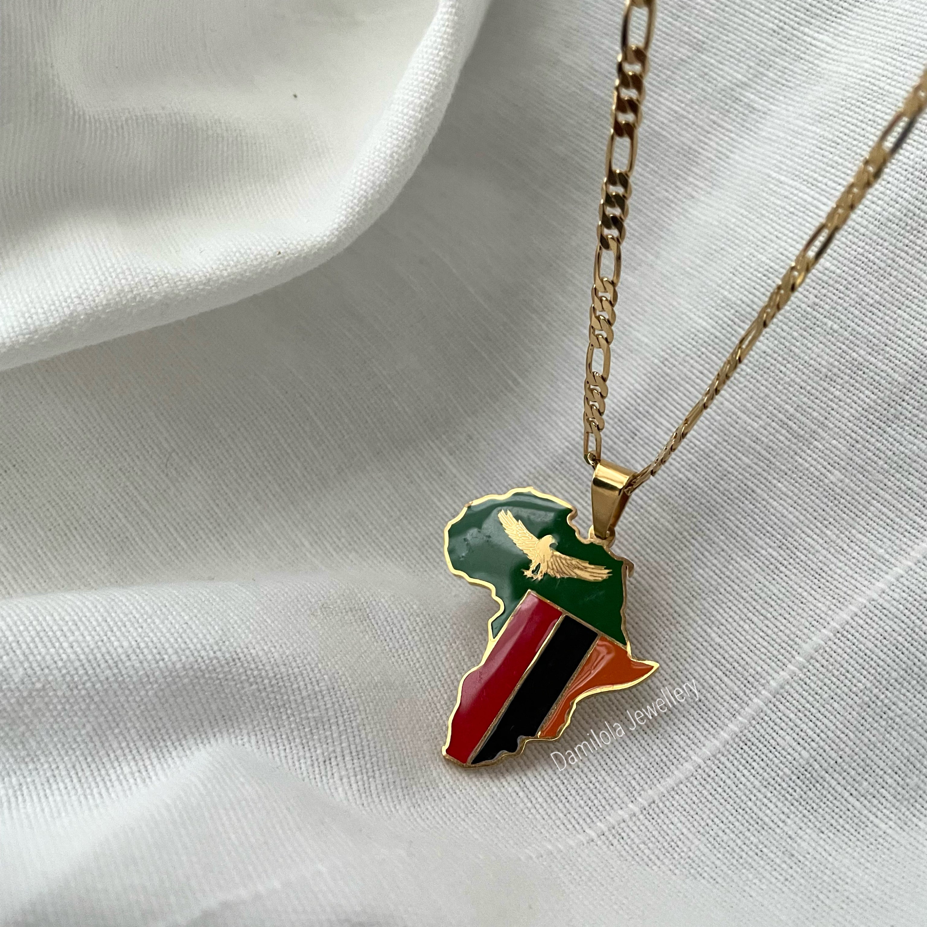 Zambia Flag Necklace 🇿🇲
