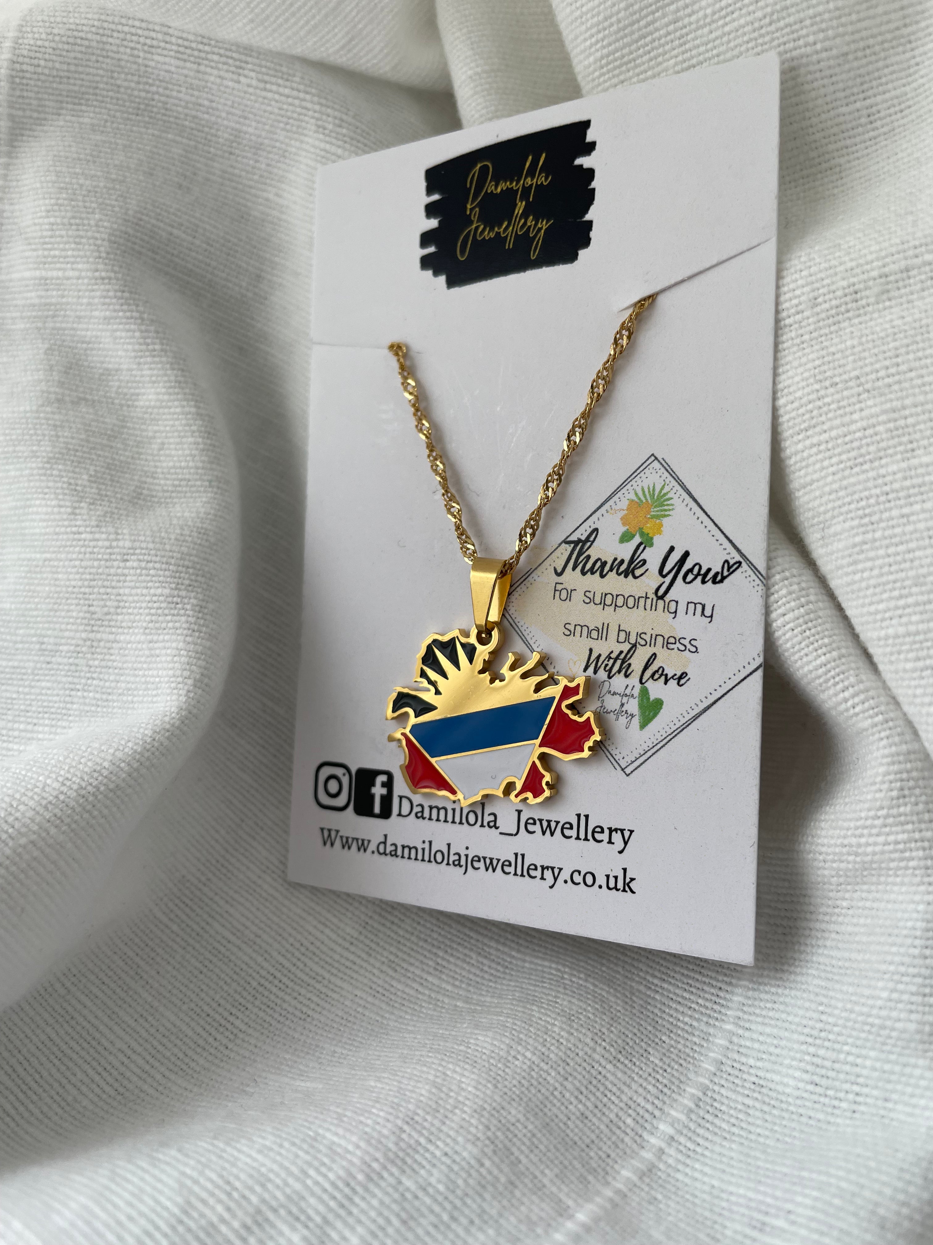 Antigua and Barbuda Flag Necklace🇦🇬