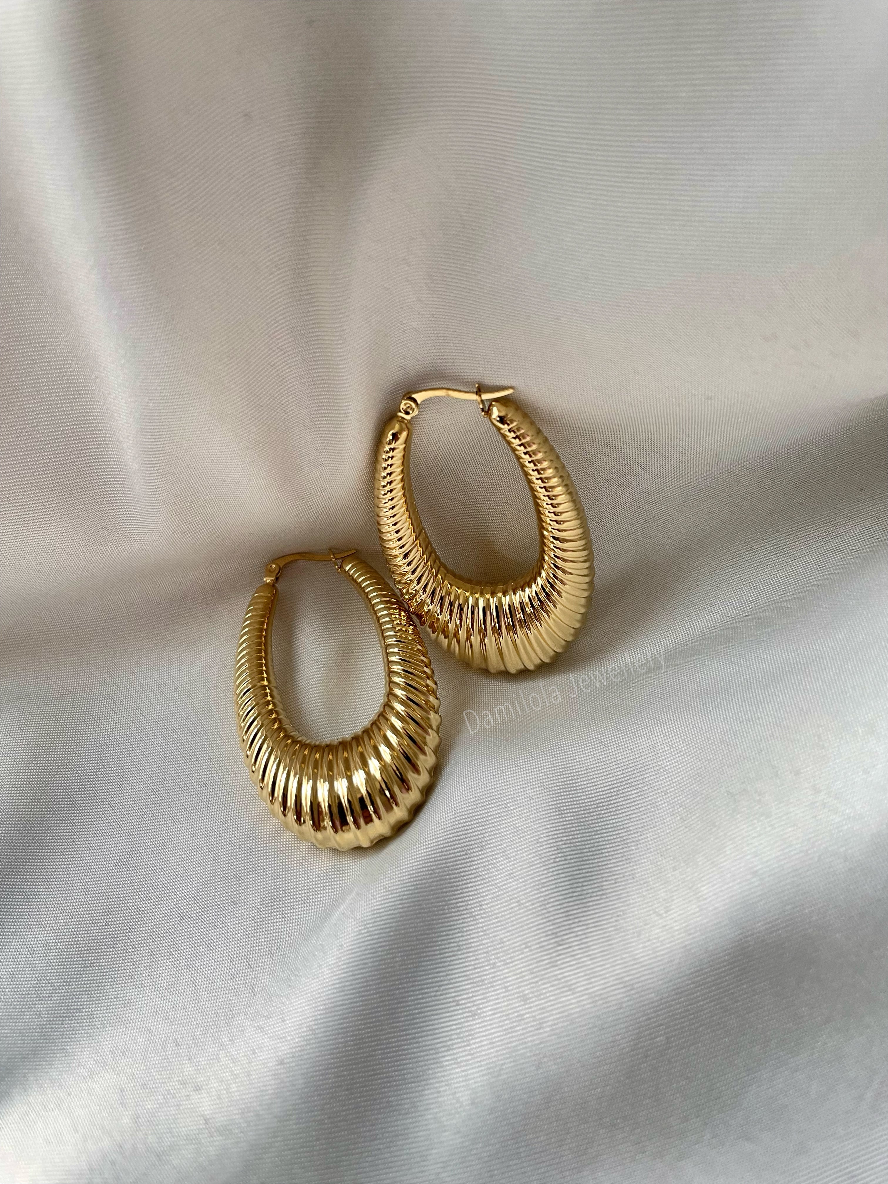 Gold Oval Hoops - ‘Mariama’