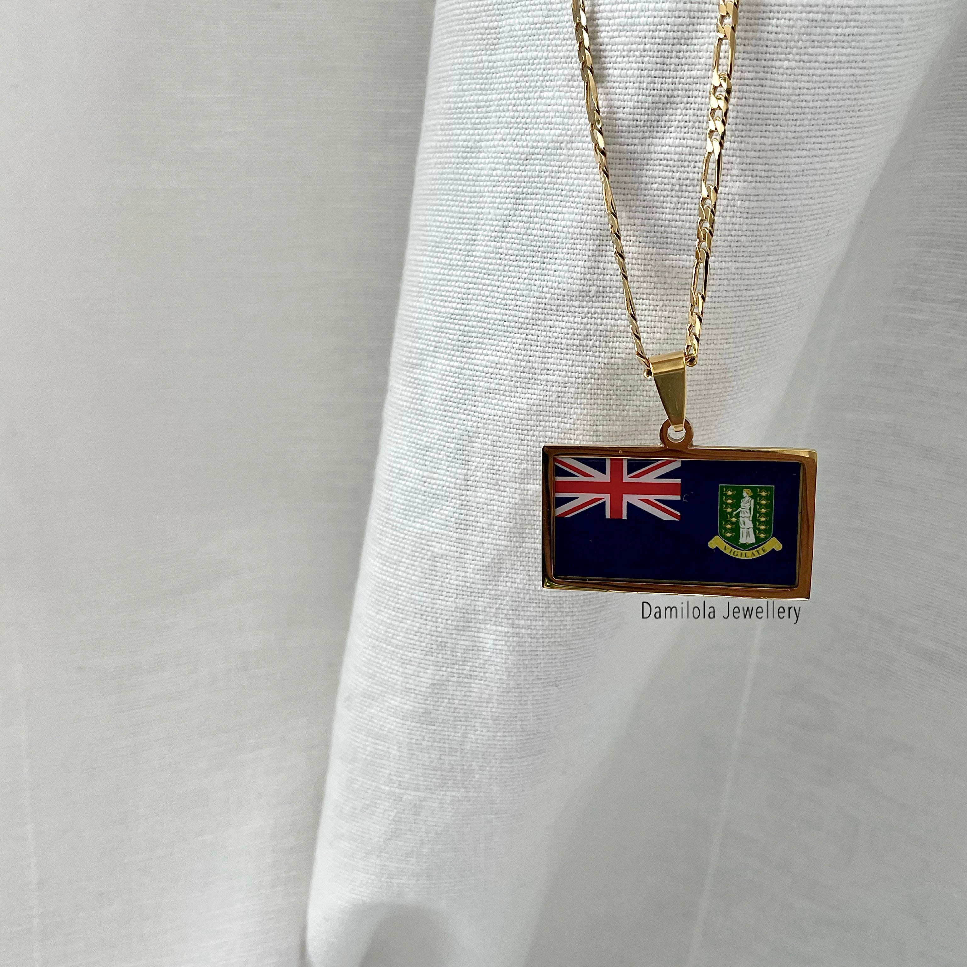 British Virgin Islands Flag Necklace 🇻🇬