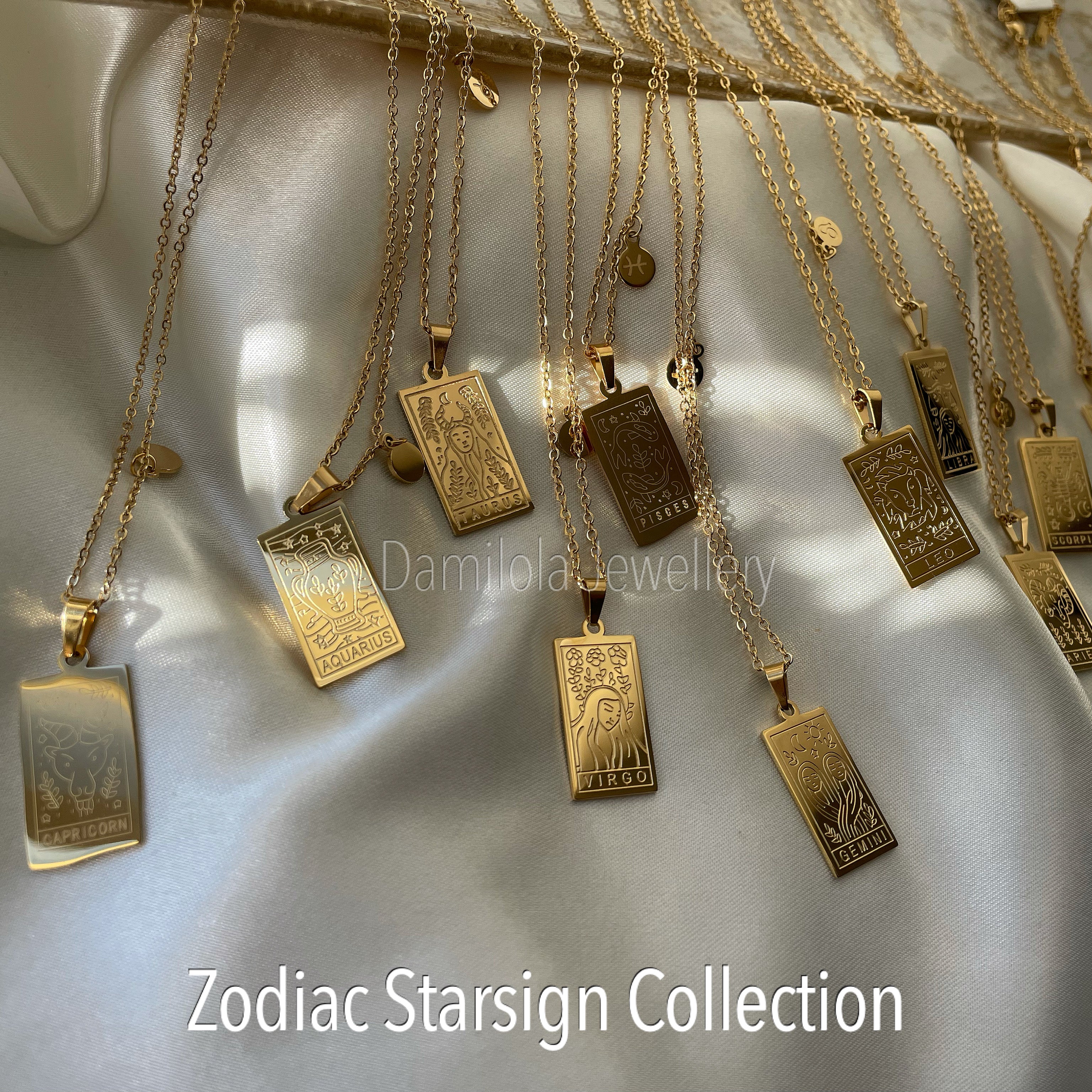 zodiac star sign necklace necklase